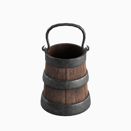 Medieval Bucket 03 Low-poly 3D model