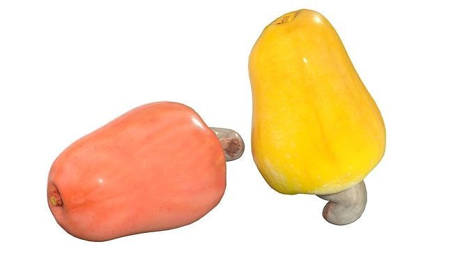 Cashew fruit set   Low-poly 3D model 4