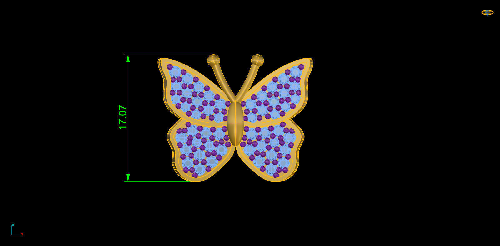 Little Butterfly Pendant 3D print model_3