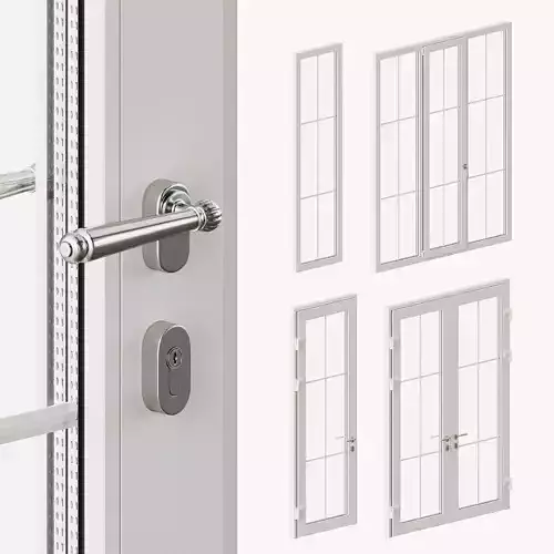 Classic style windows and glass entrance doors