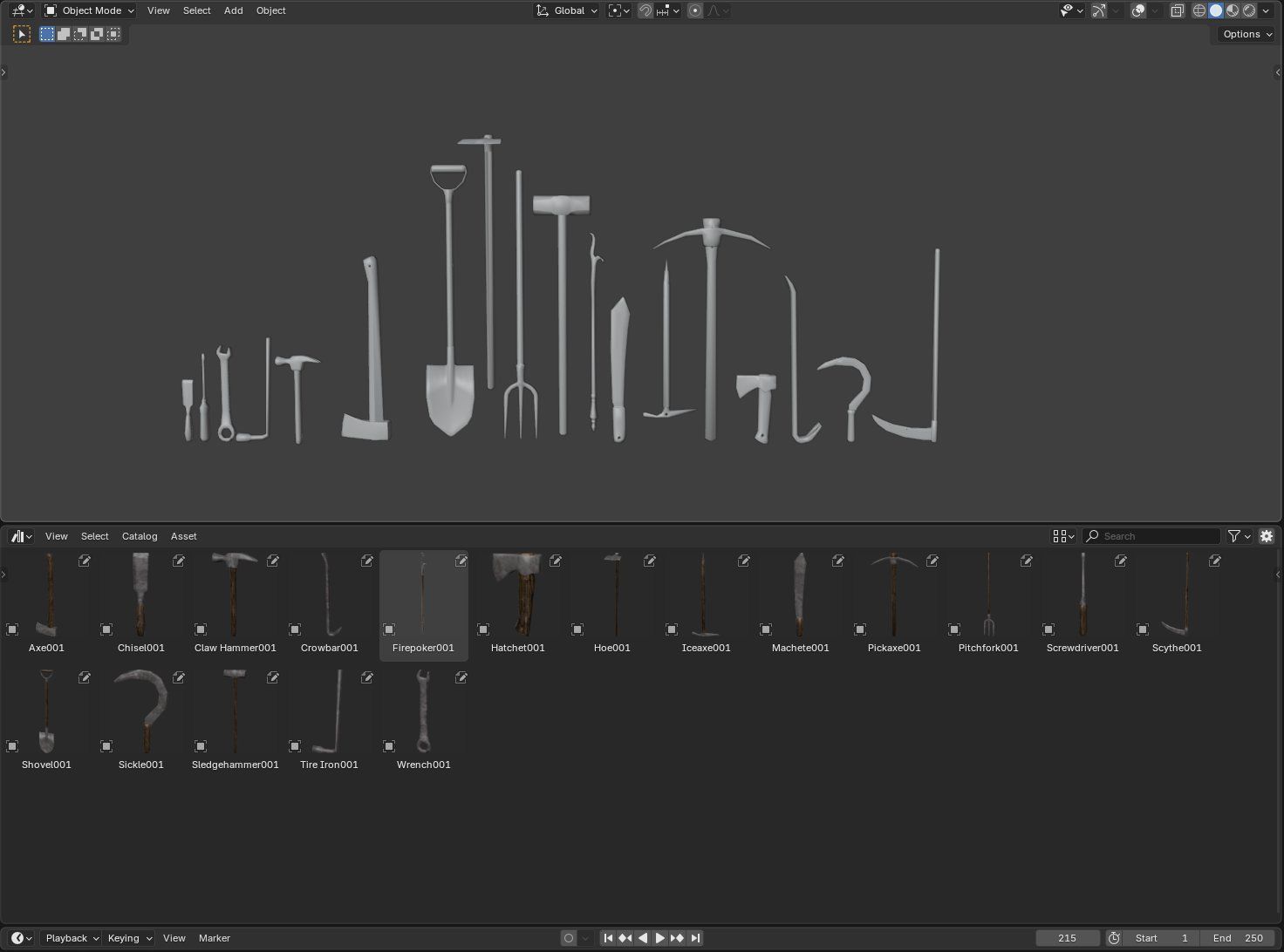 Medieval Tools  Low-poly 3D model_2