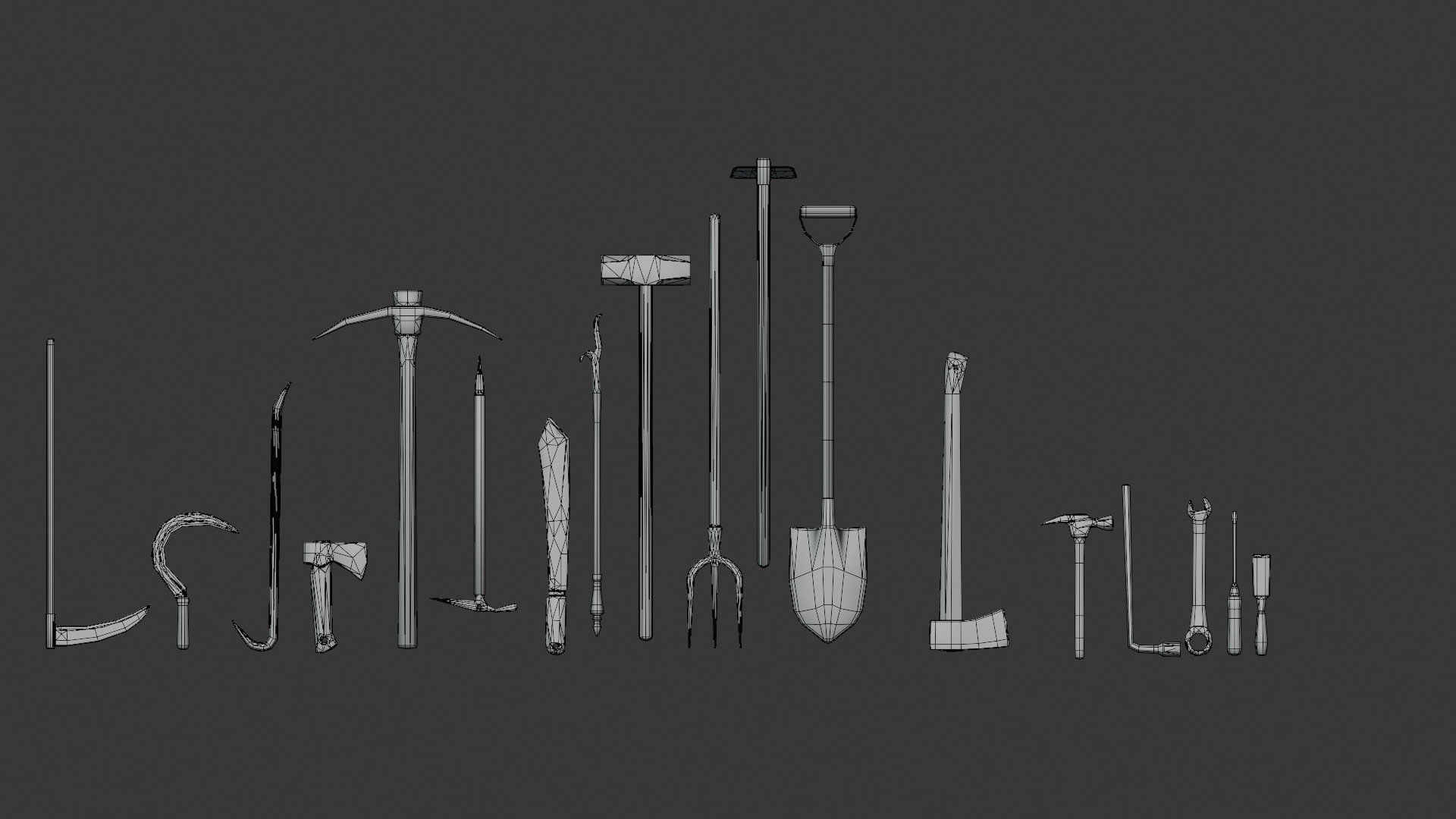 Medieval Tools  Low-poly 3D model_5