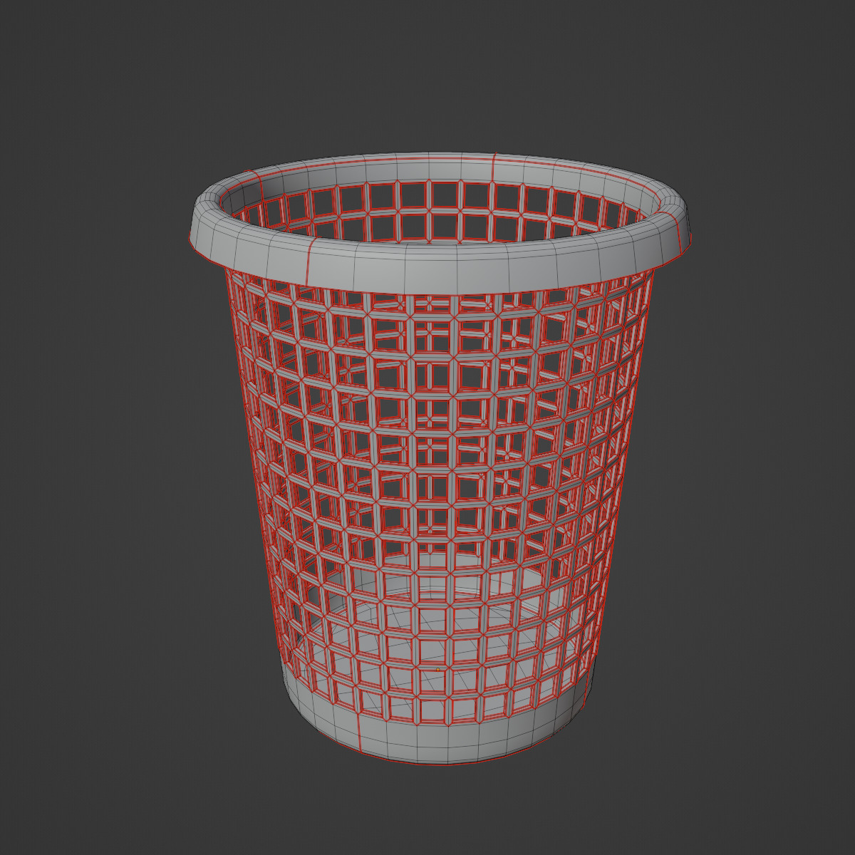 Waste Paper Basket 03 Low-poly 3D model_8