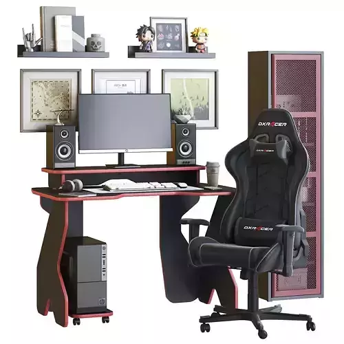 Workspace with gaming desk and chair