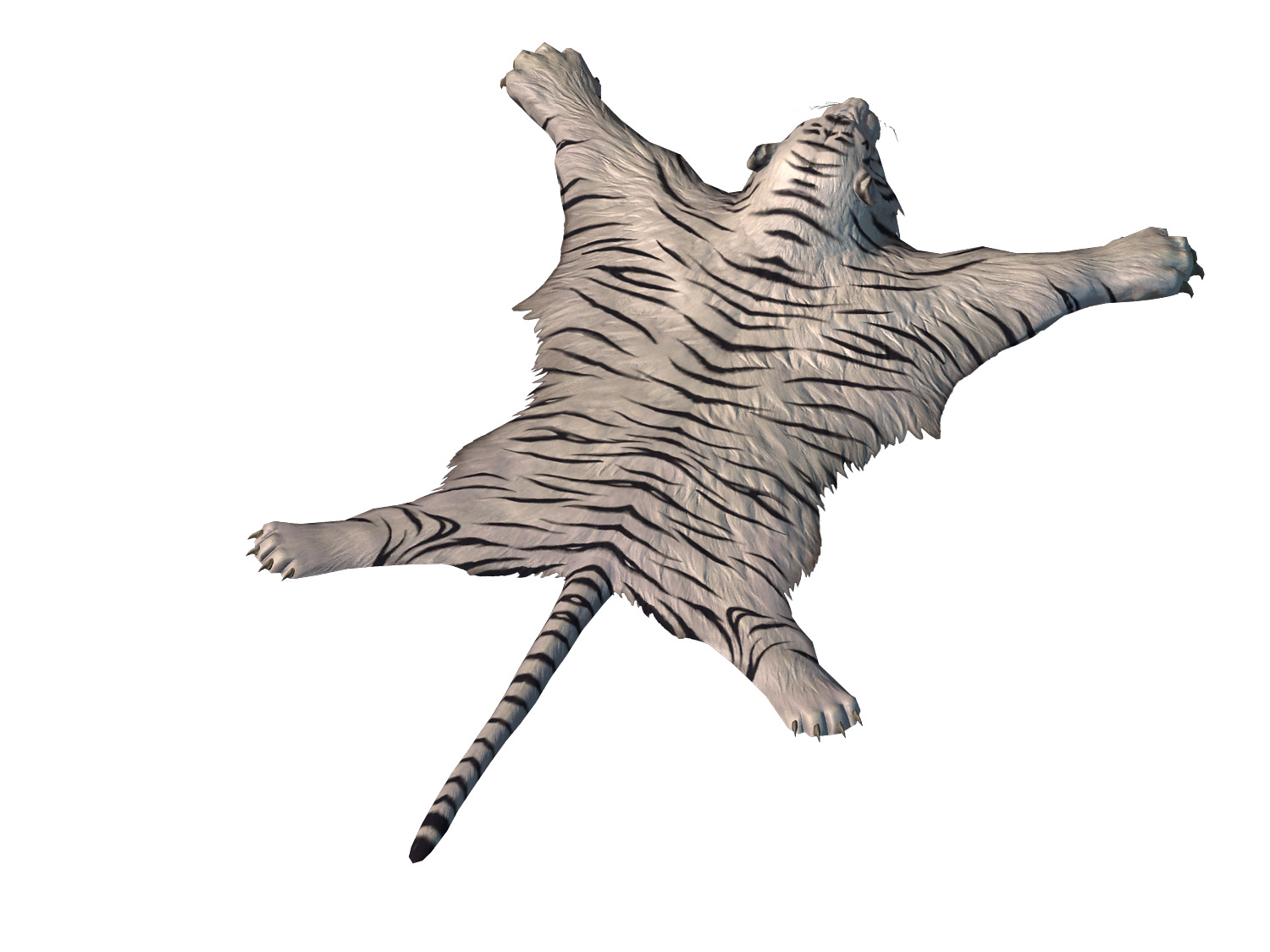 Tiger skin fur white tiger carpet low poly Low-poly 3D model_1