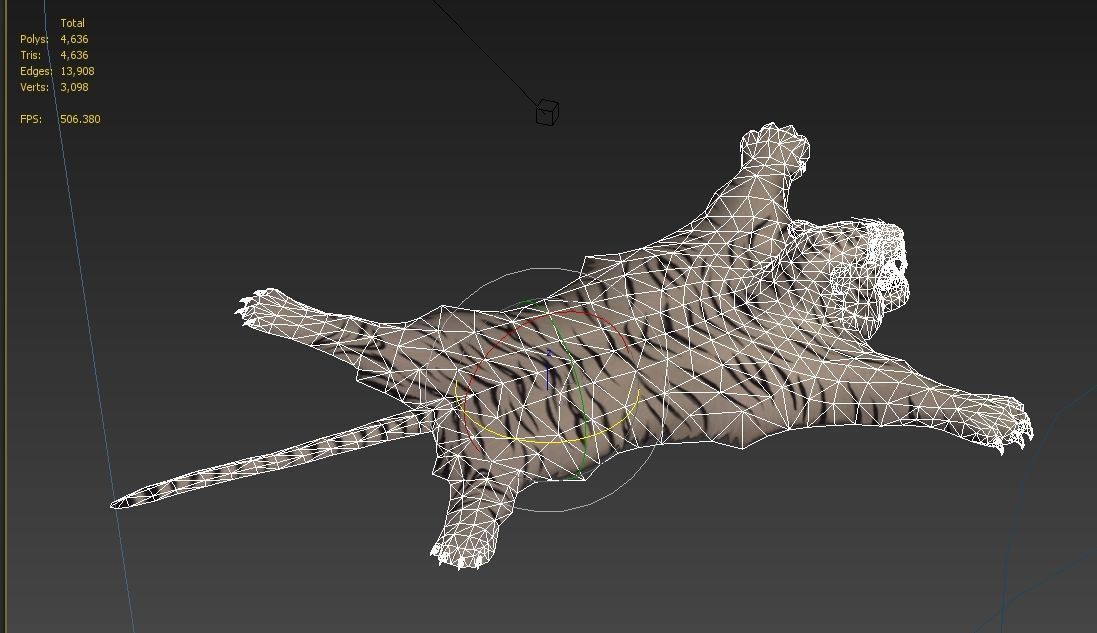 Tiger skin fur white tiger carpet low poly Low-poly 3D model_4