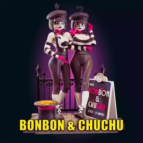 18 ADULT Bonbon e Chuchu Figure Model Diorama 3D print model