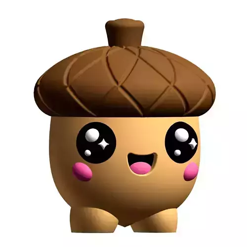 Creature Kin Cappy Cute Acorn 3D Printable Art Toy Figure