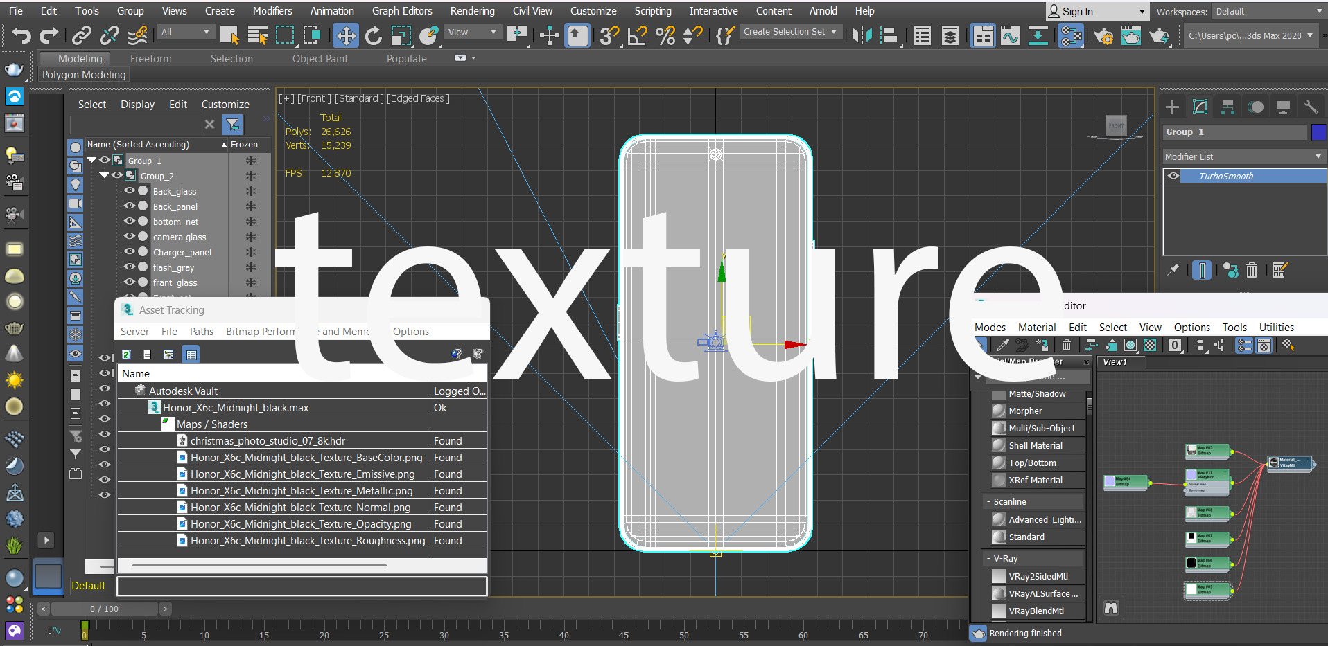 Honor X6c Midnight black Low-poly 3D model_13
