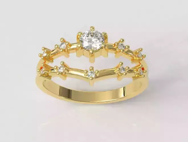 Diamond Engagement Ring 3D print model