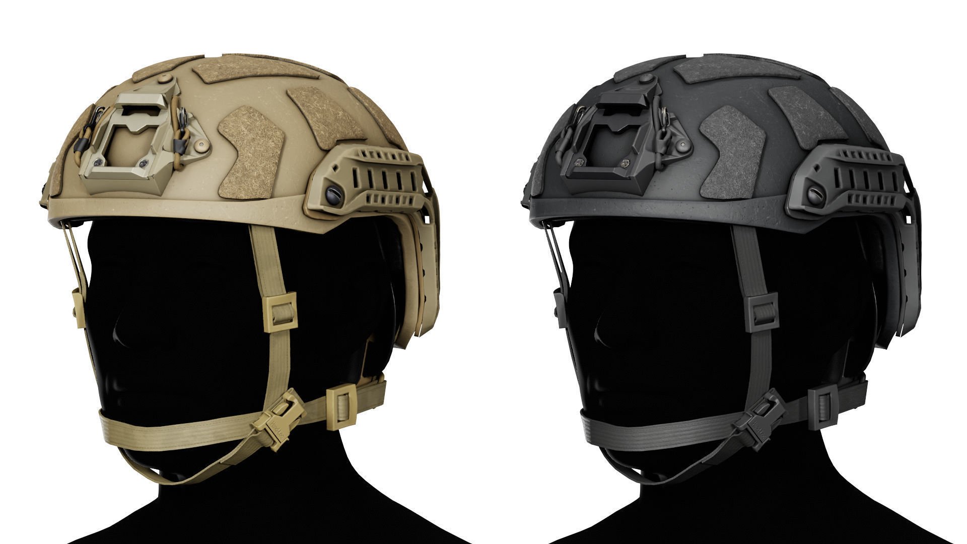 OPSCORE FAST SFHC BALLISTIC HELMET BUNDLE Low-poly 3D model_7