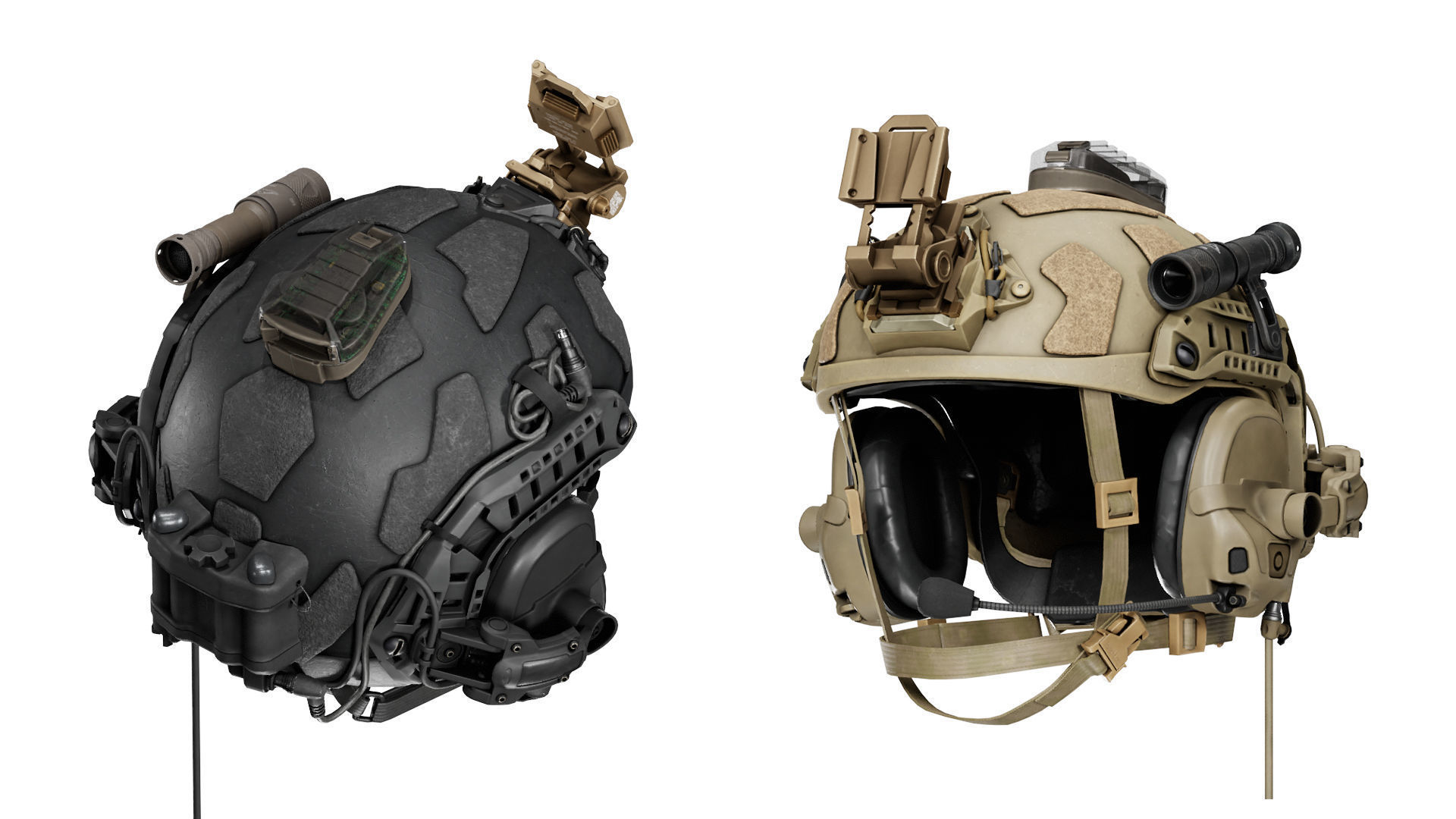 OPSCORE FAST SFHC BALLISTIC HELMET BUNDLE Low-poly 3D model_6