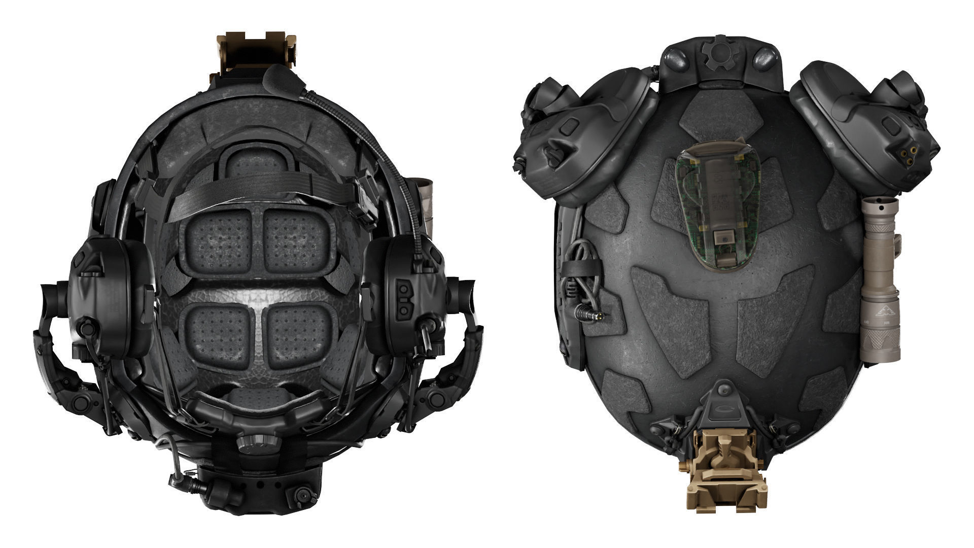 OPSCORE FAST SFHC BALLISTIC HELMET BUNDLE Low-poly 3D model_8