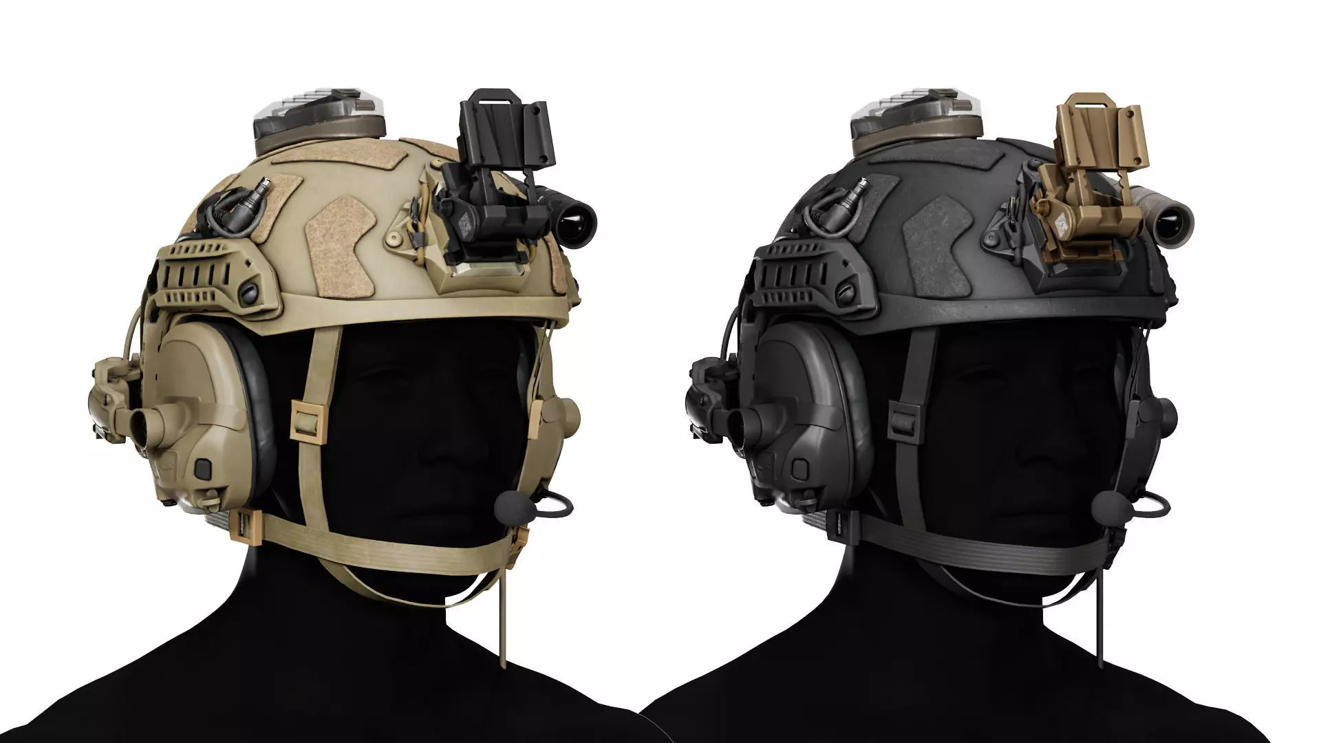 OPSCORE FAST SFHC BALLISTIC HELMET BUNDLE Low-poly 3D model_0