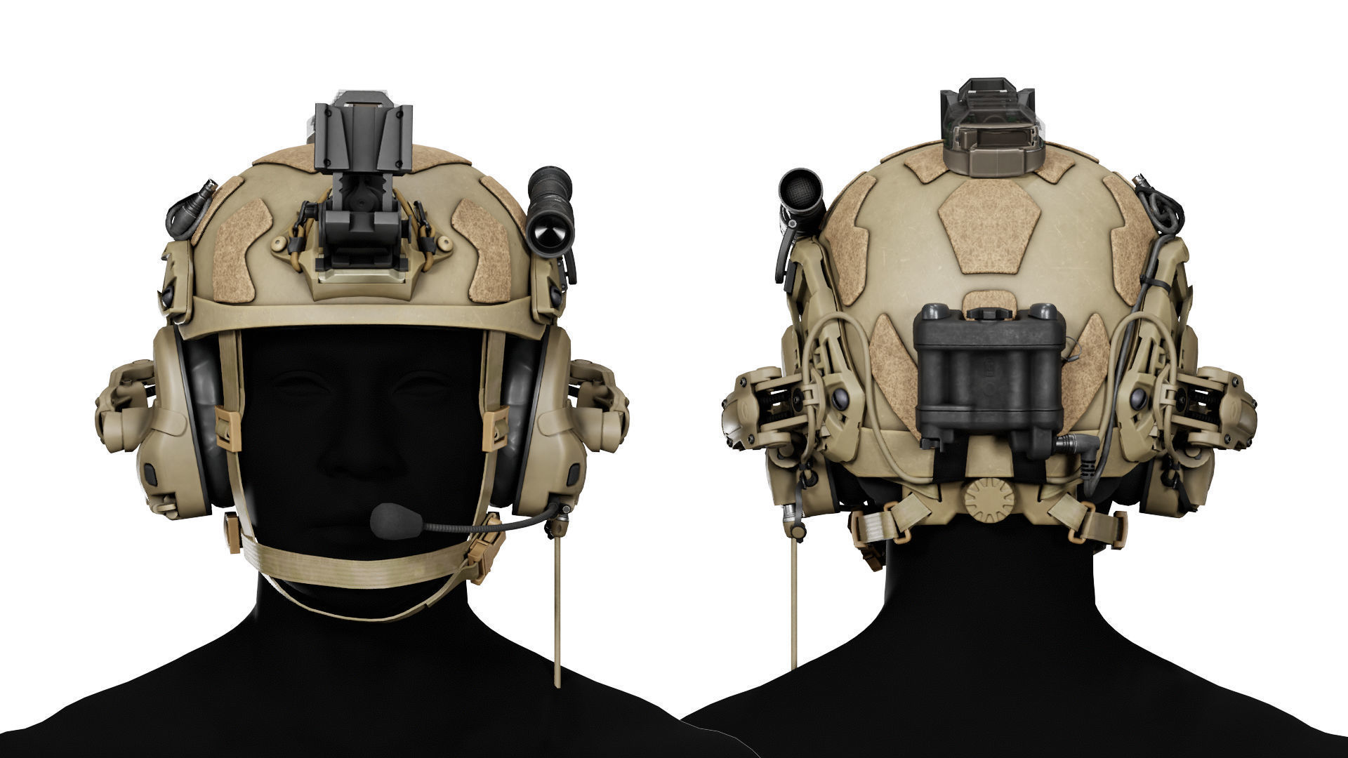 OPSCORE FAST SFHC BALLISTIC HELMET BUNDLE Low-poly 3D model_5