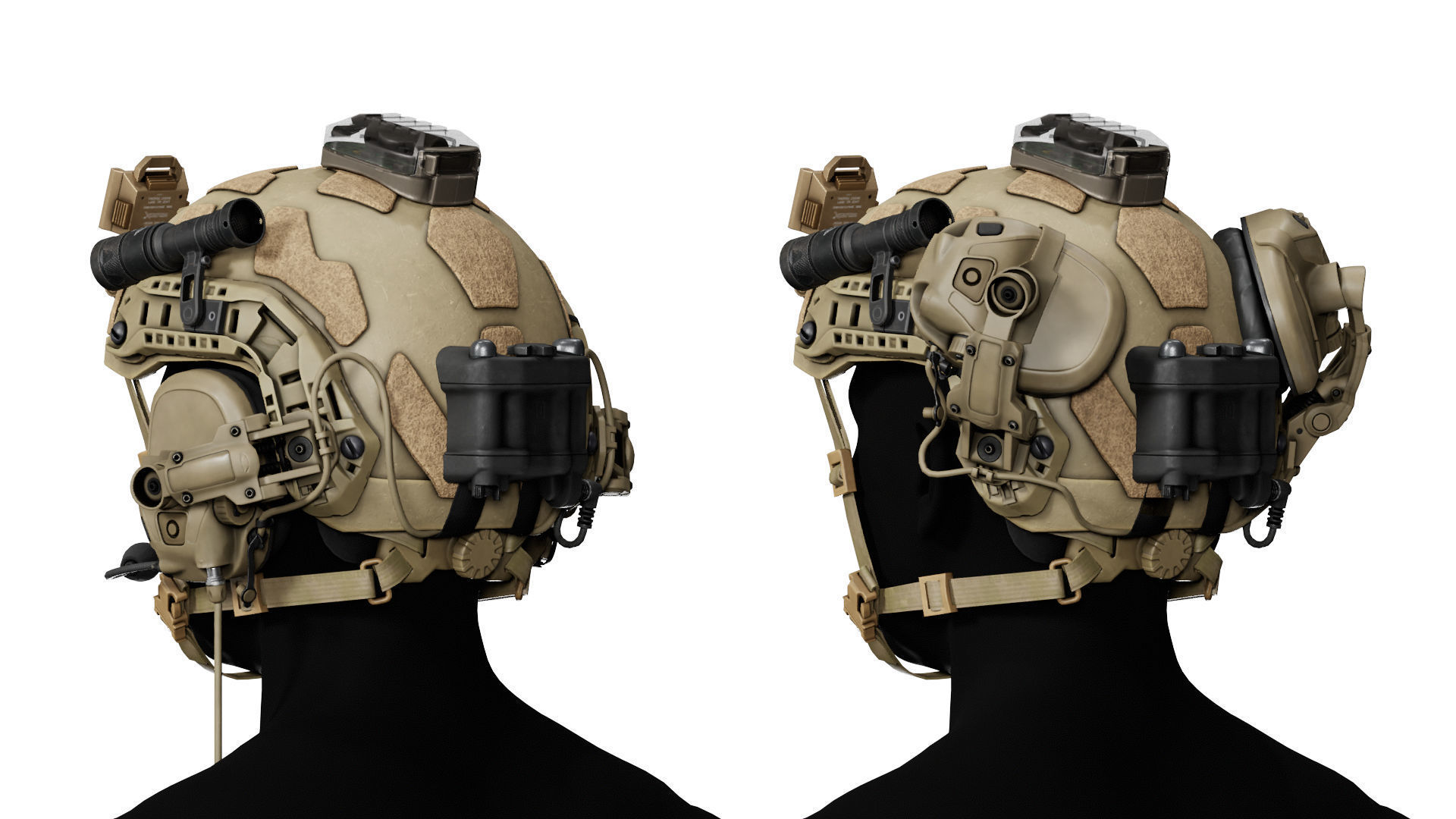 OPSCORE FAST SFHC BALLISTIC HELMET BUNDLE Low-poly 3D model_4