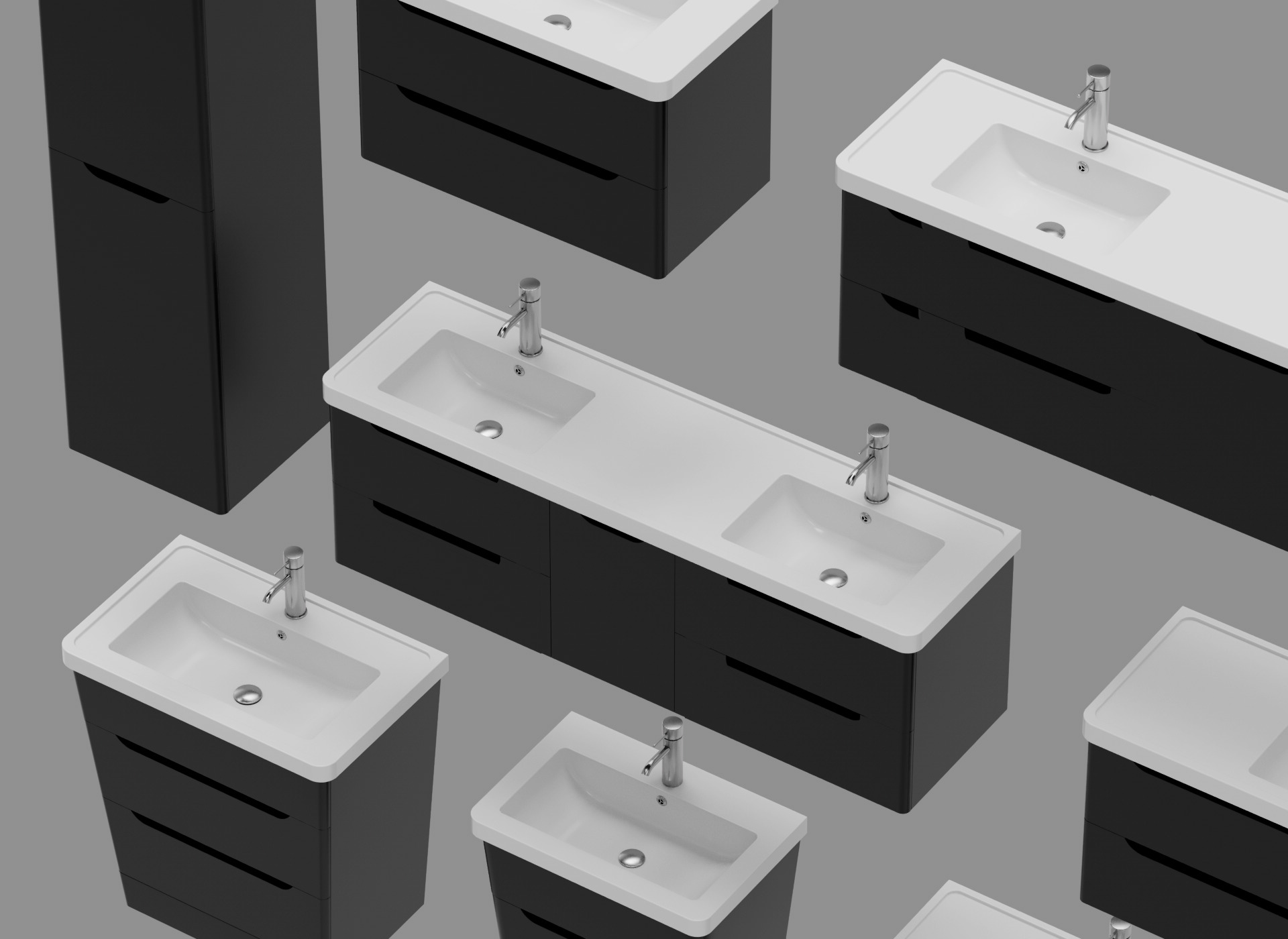 Vanity Cabinets - Batch CC - 9 Models 3D model 3D model_1