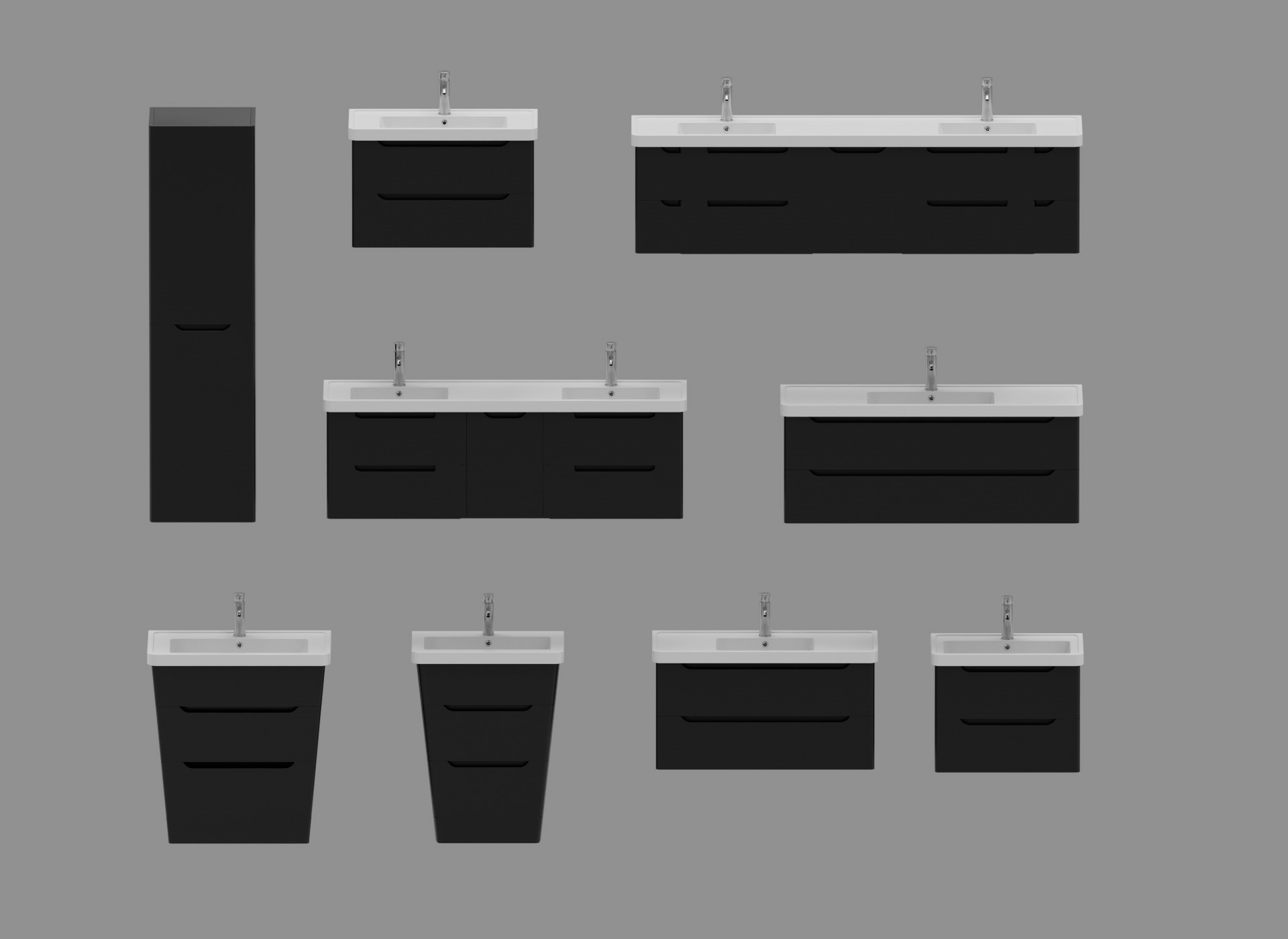 Vanity Cabinets - Batch CC - 9 Models 3D model 3D model_12