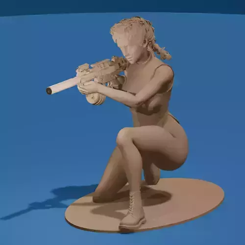 Sexy Sniper Girl 3D Printable STL Figure
