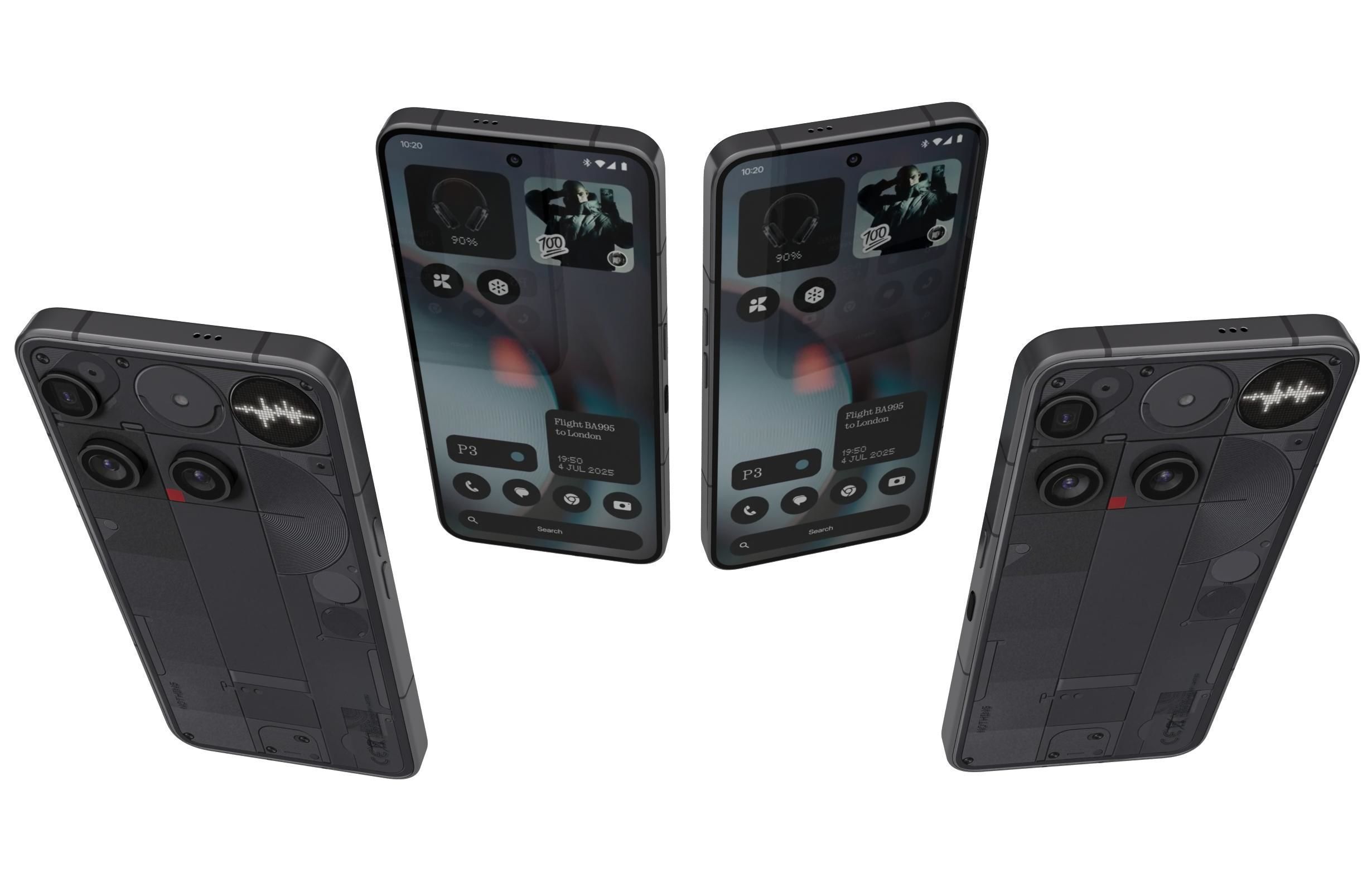 Nothing Phone 3 Black Low-poly 3D model_4