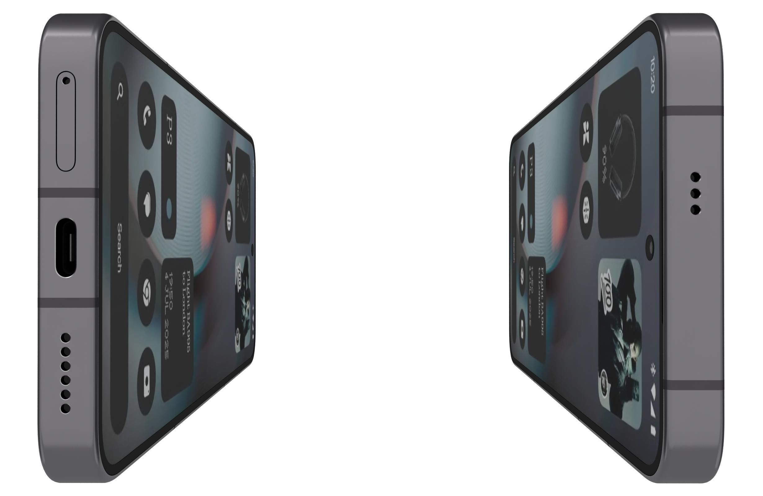 Nothing Phone 3 Black Low-poly 3D model_8