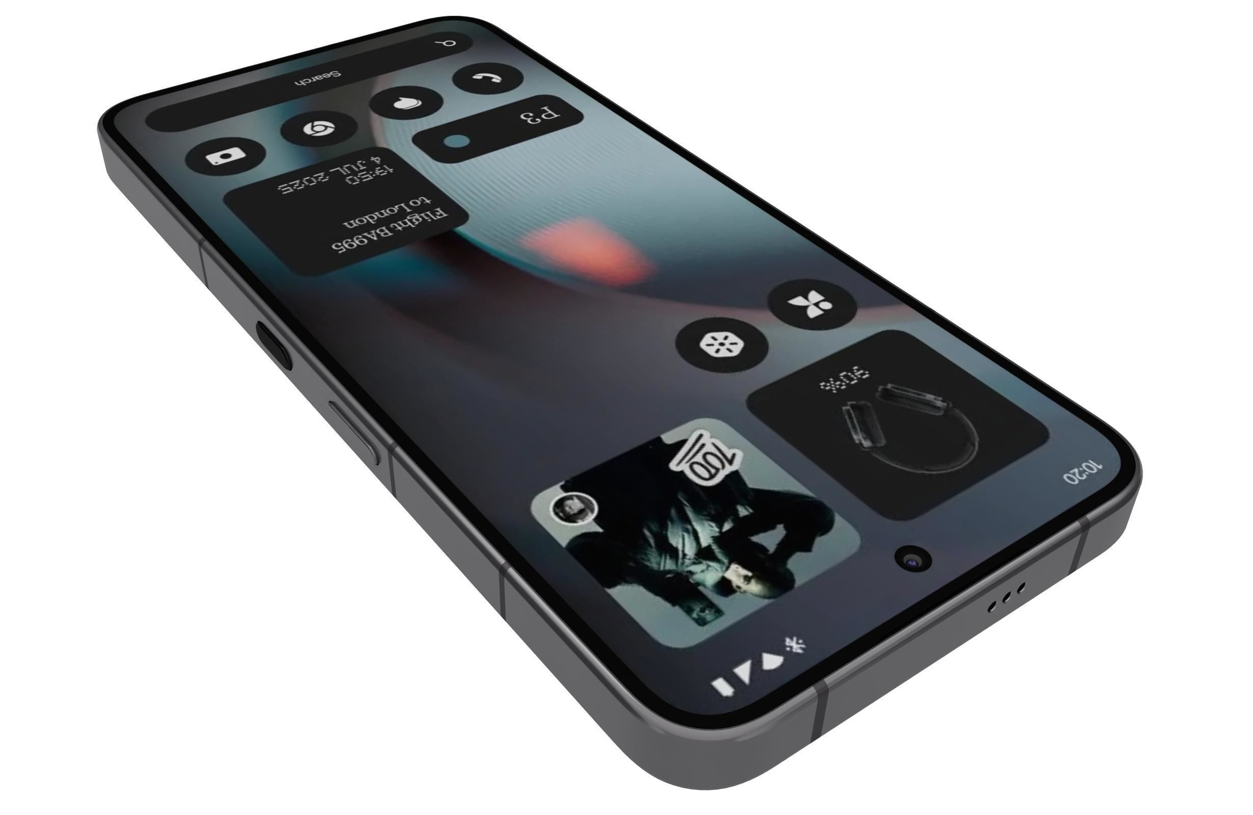 Nothing Phone 3 Black Low-poly 3D model_13