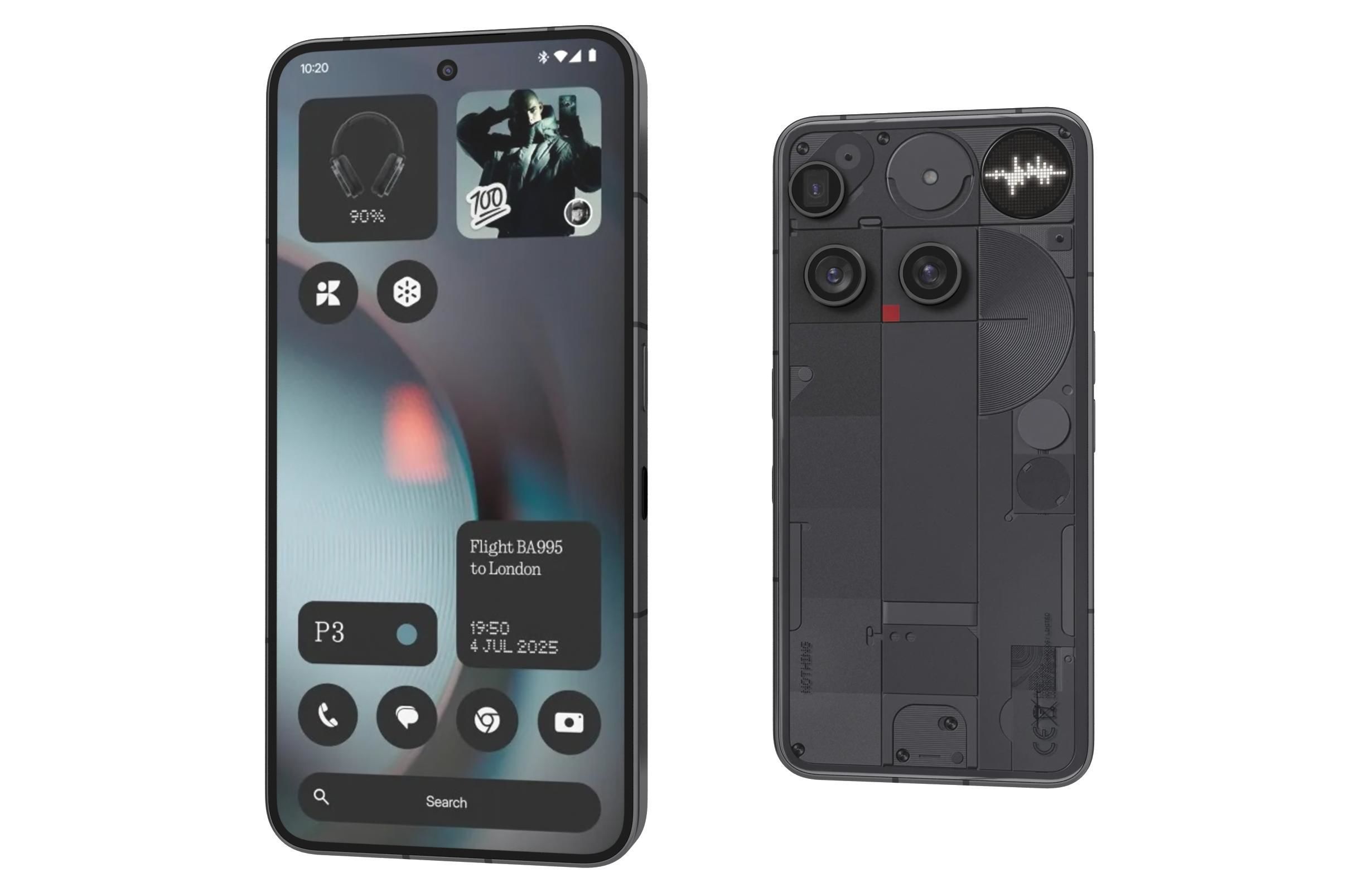 Nothing Phone 3 Black Low-poly 3D model_6