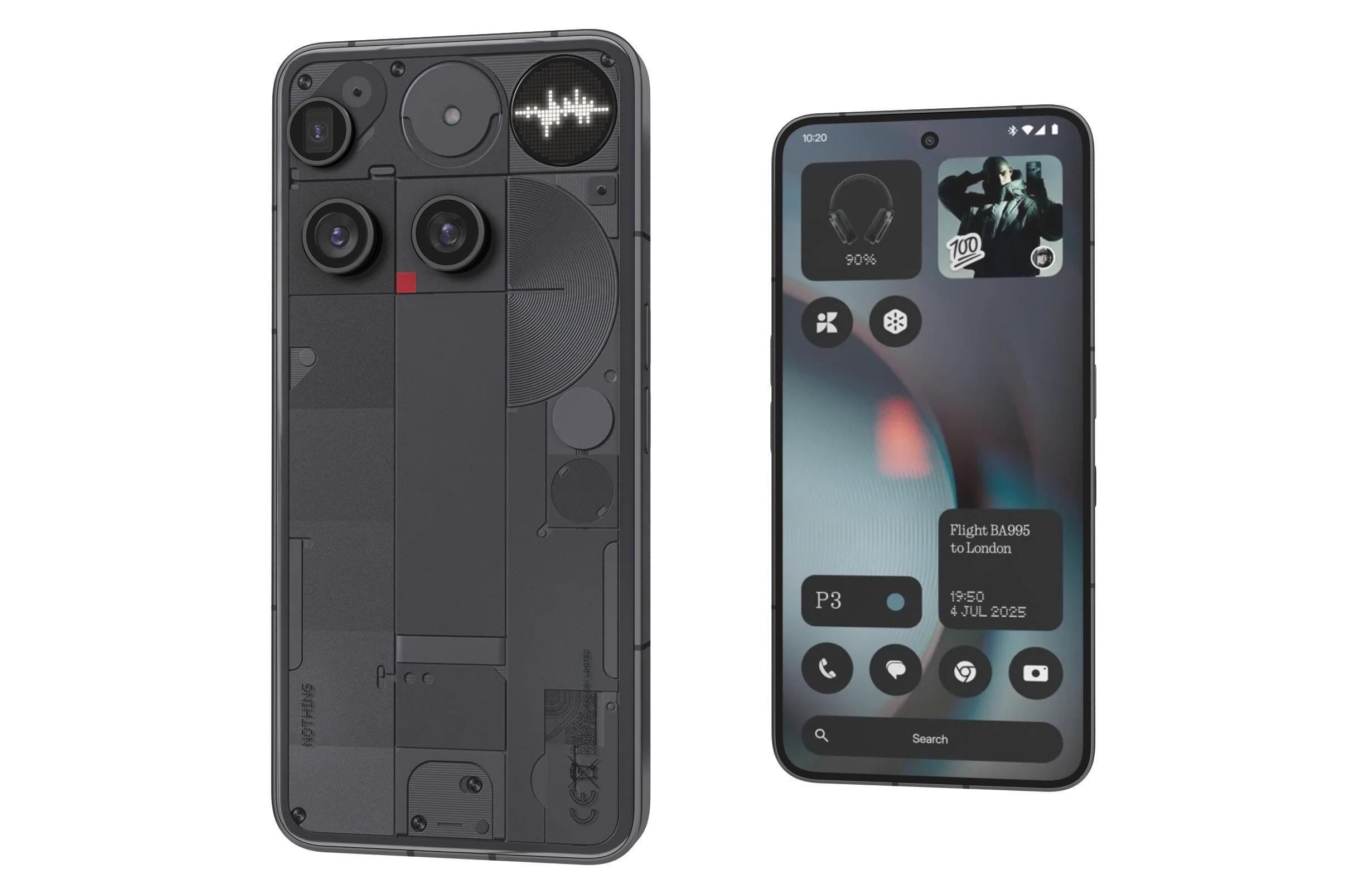 Nothing Phone 3 Black Low-poly 3D model_7