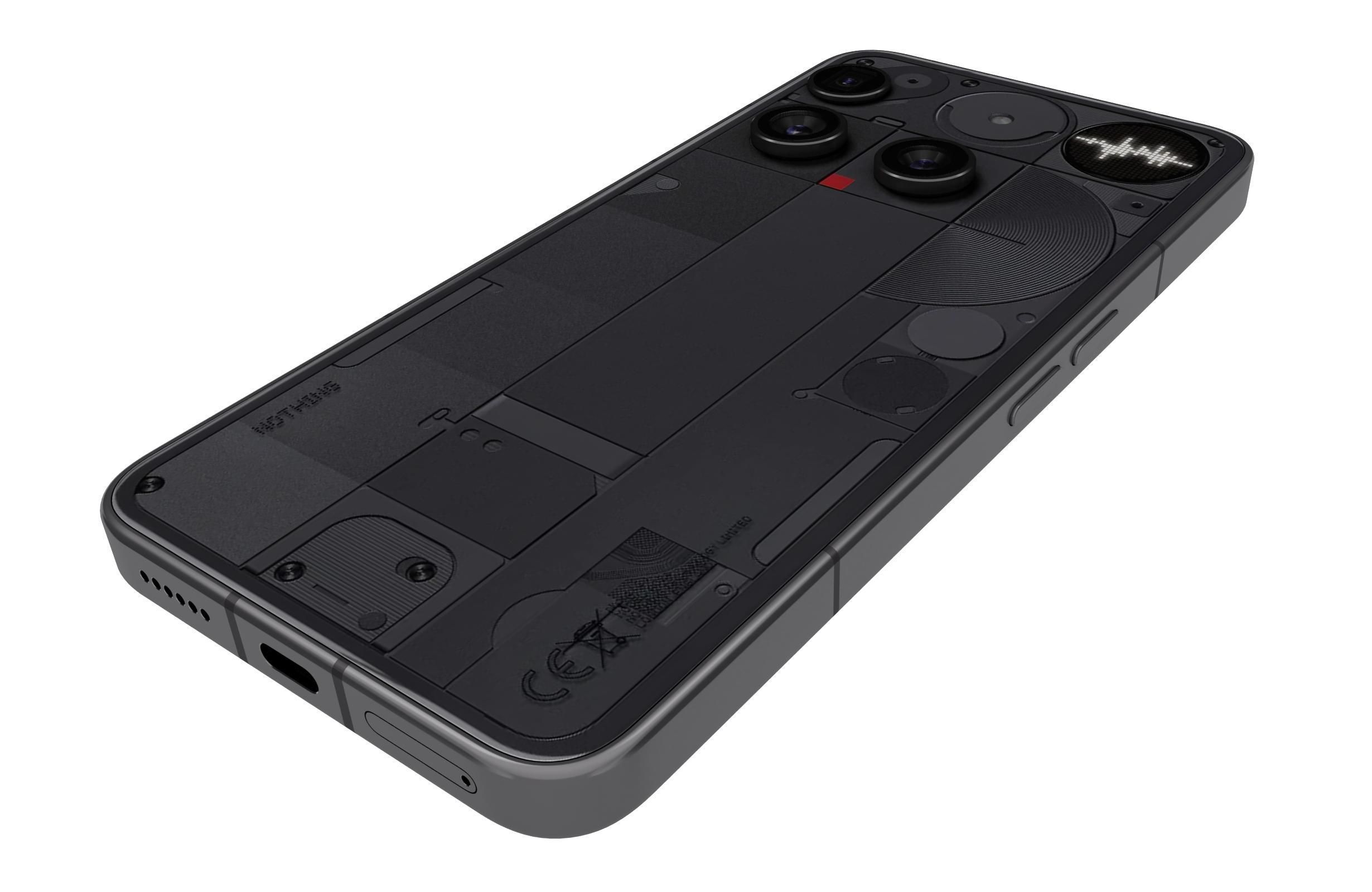 Nothing Phone 3 Black Low-poly 3D model_14