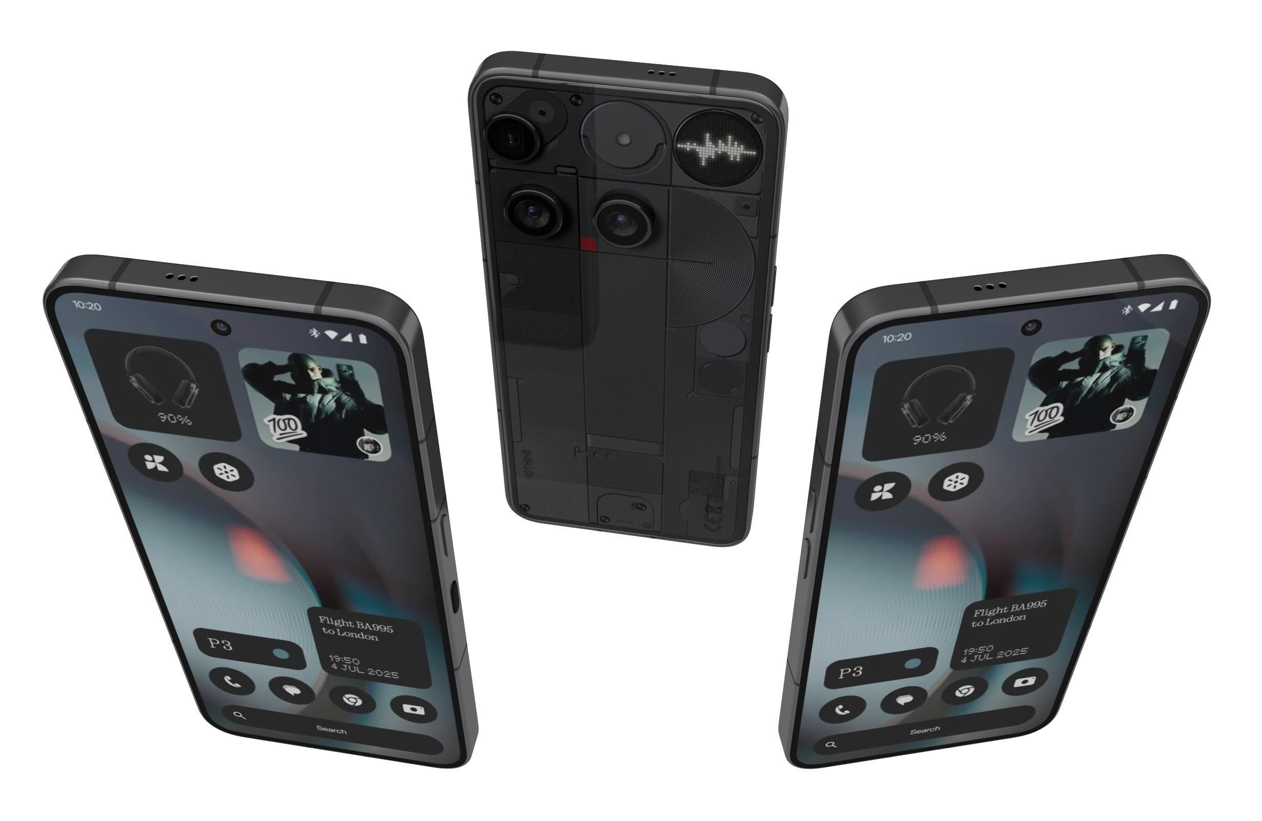 Nothing Phone 3 Black Low-poly 3D model_1