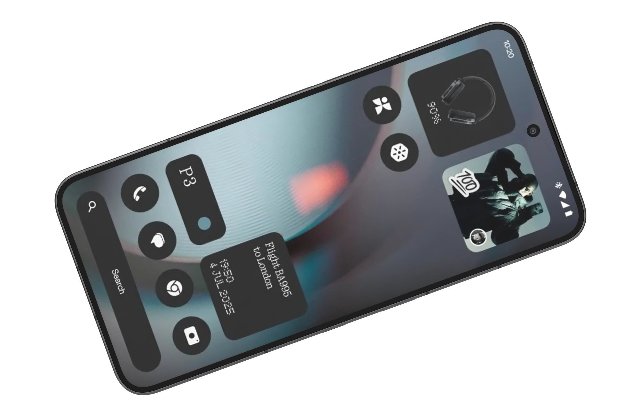 Nothing Phone 3 Black Low-poly 3D model_10