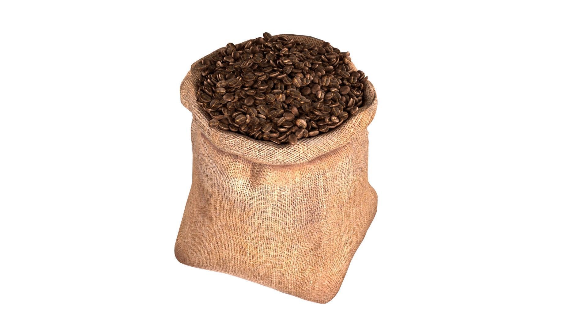 Coffee Bean set  Low-poly 3D model_2