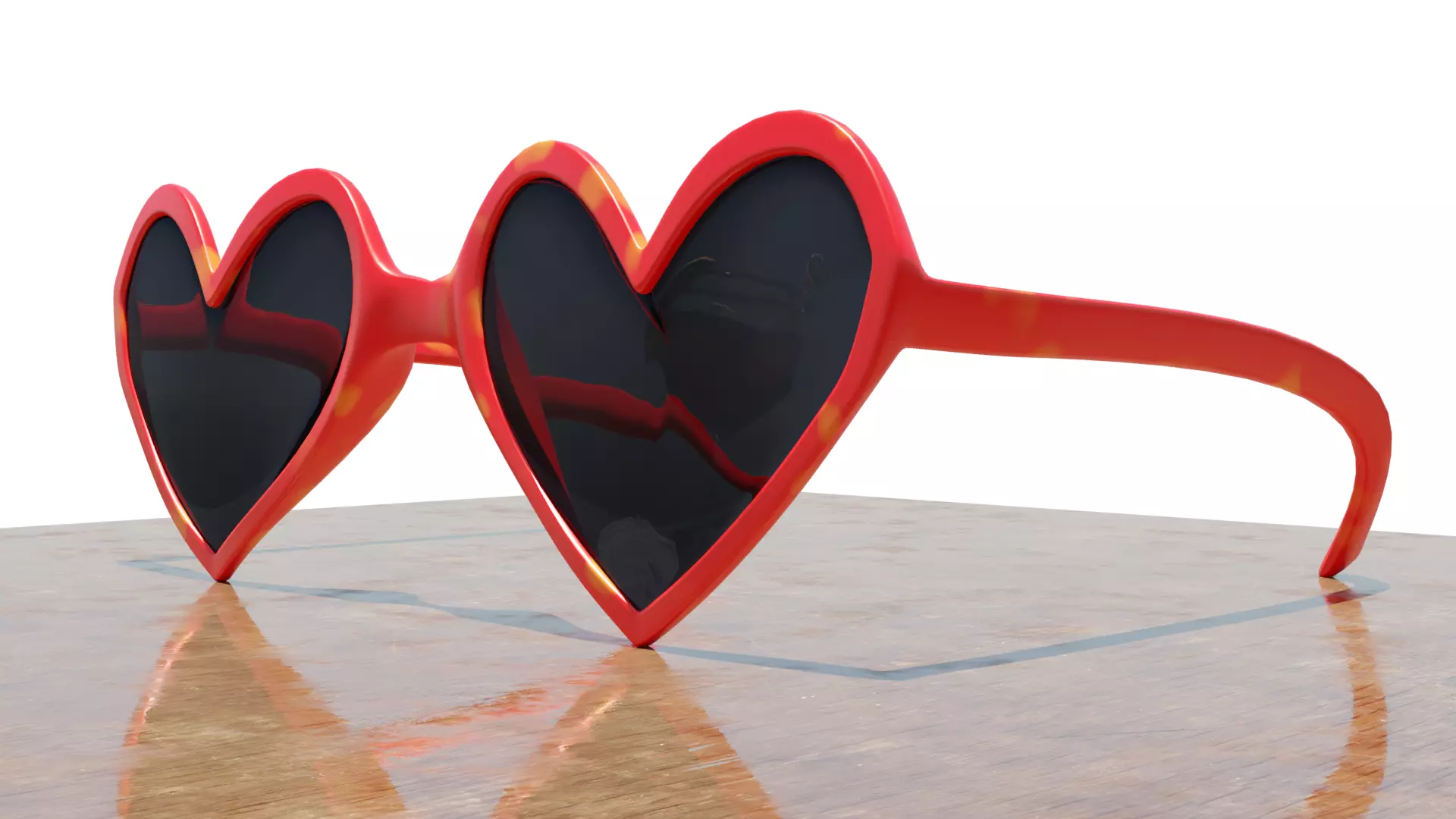 Heart Shaped Sunglasses - Cute Stylized Glasses 3D Model Low-poly 3D model