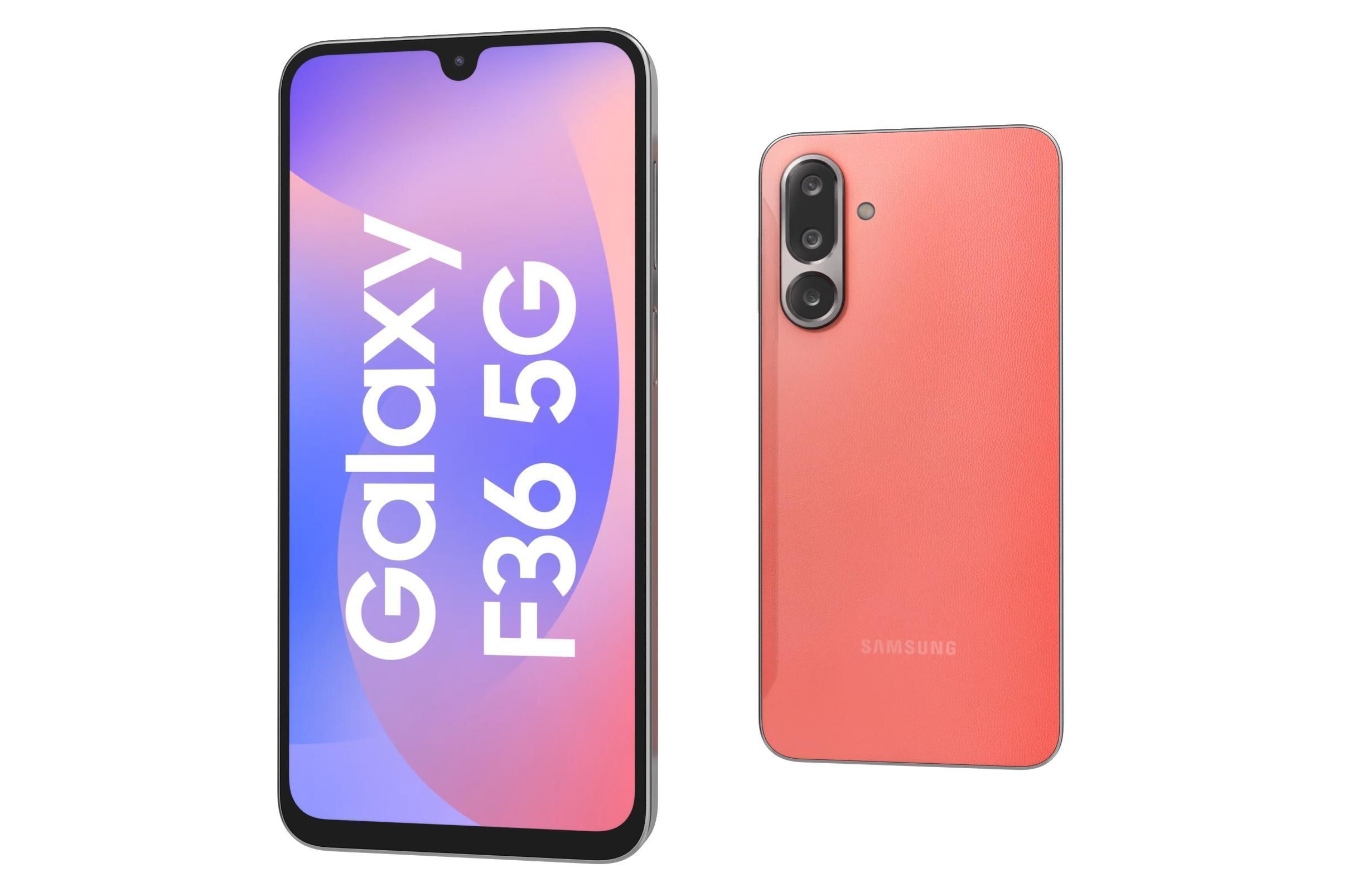 Samsung Galaxy F36 Coral Red Low-poly 3D model_6