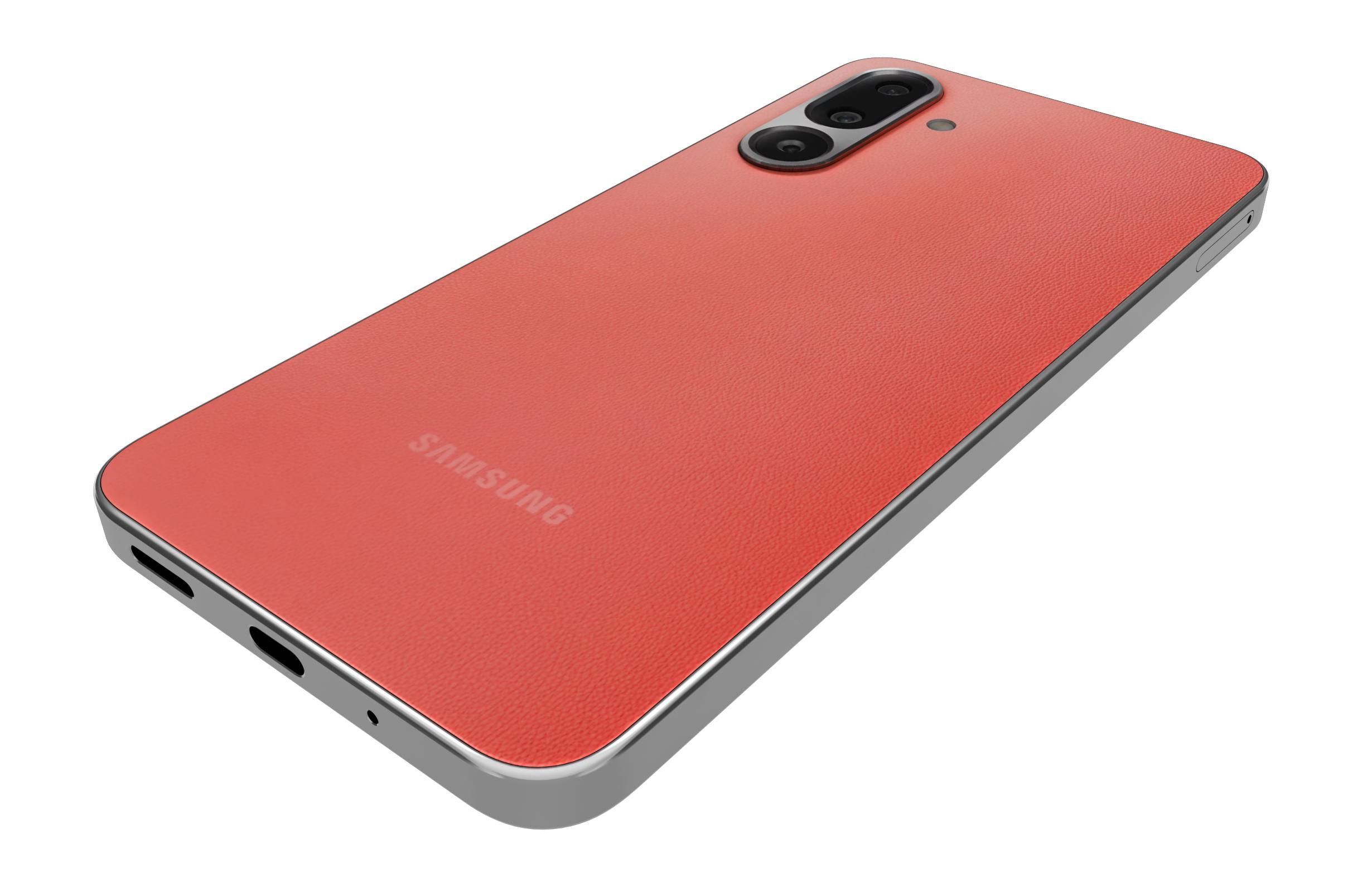 Samsung Galaxy F36 Coral Red Low-poly 3D model_14