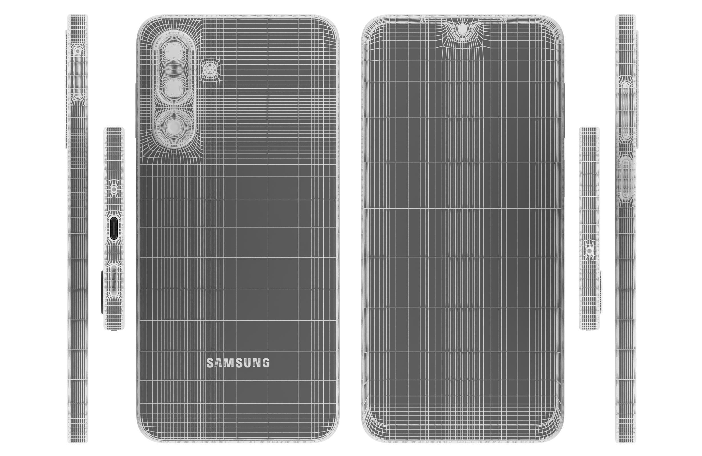 Samsung Galaxy F36 Coral Red Low-poly 3D model_17