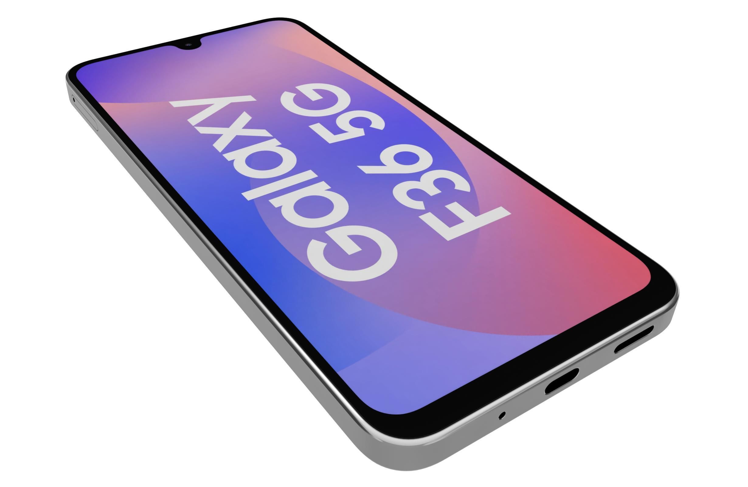 Samsung Galaxy F36 Coral Red Low-poly 3D model_12