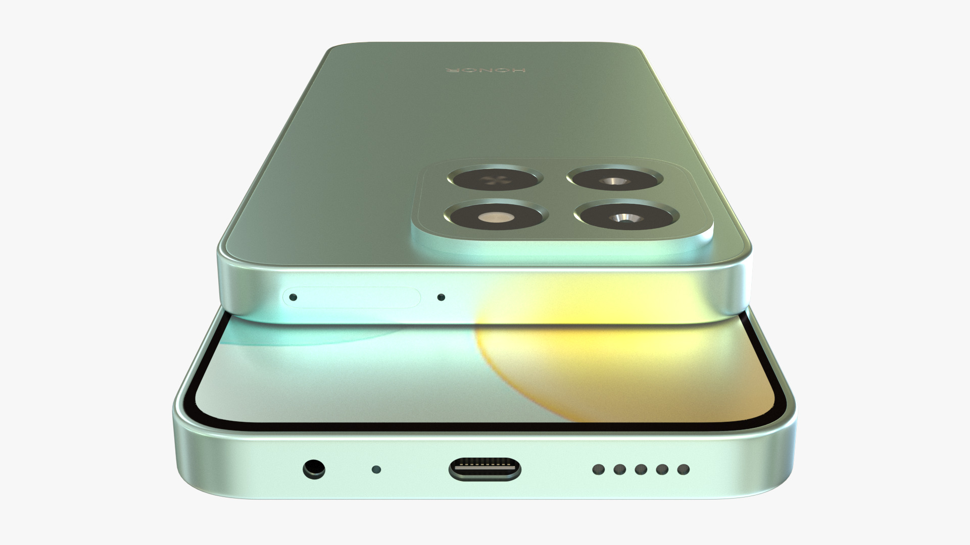 Honor X6c Ocean Cyan Low-poly 3D model_2