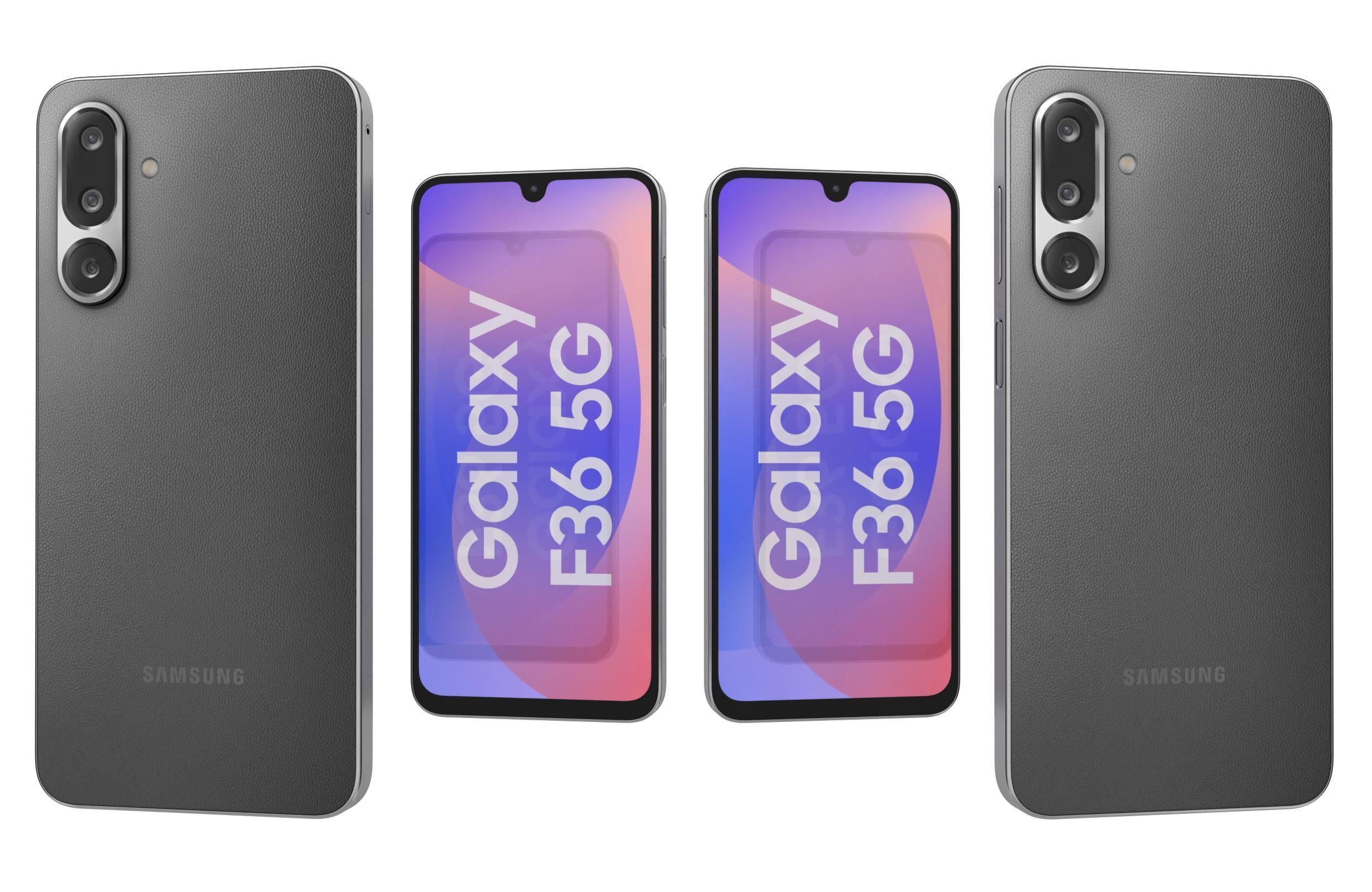 Samsung Galaxy F36 Onyx Black Low-poly 3D model_3