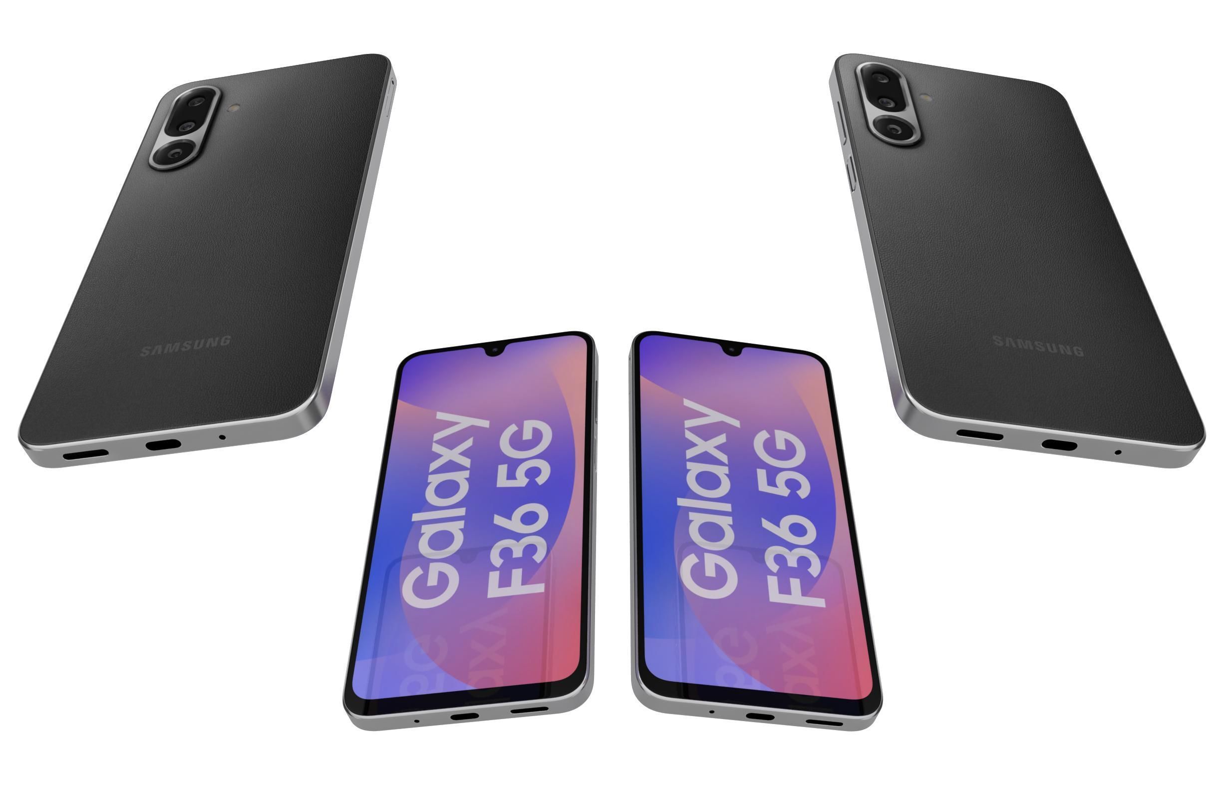 Samsung Galaxy F36 Onyx Black Low-poly 3D model_5