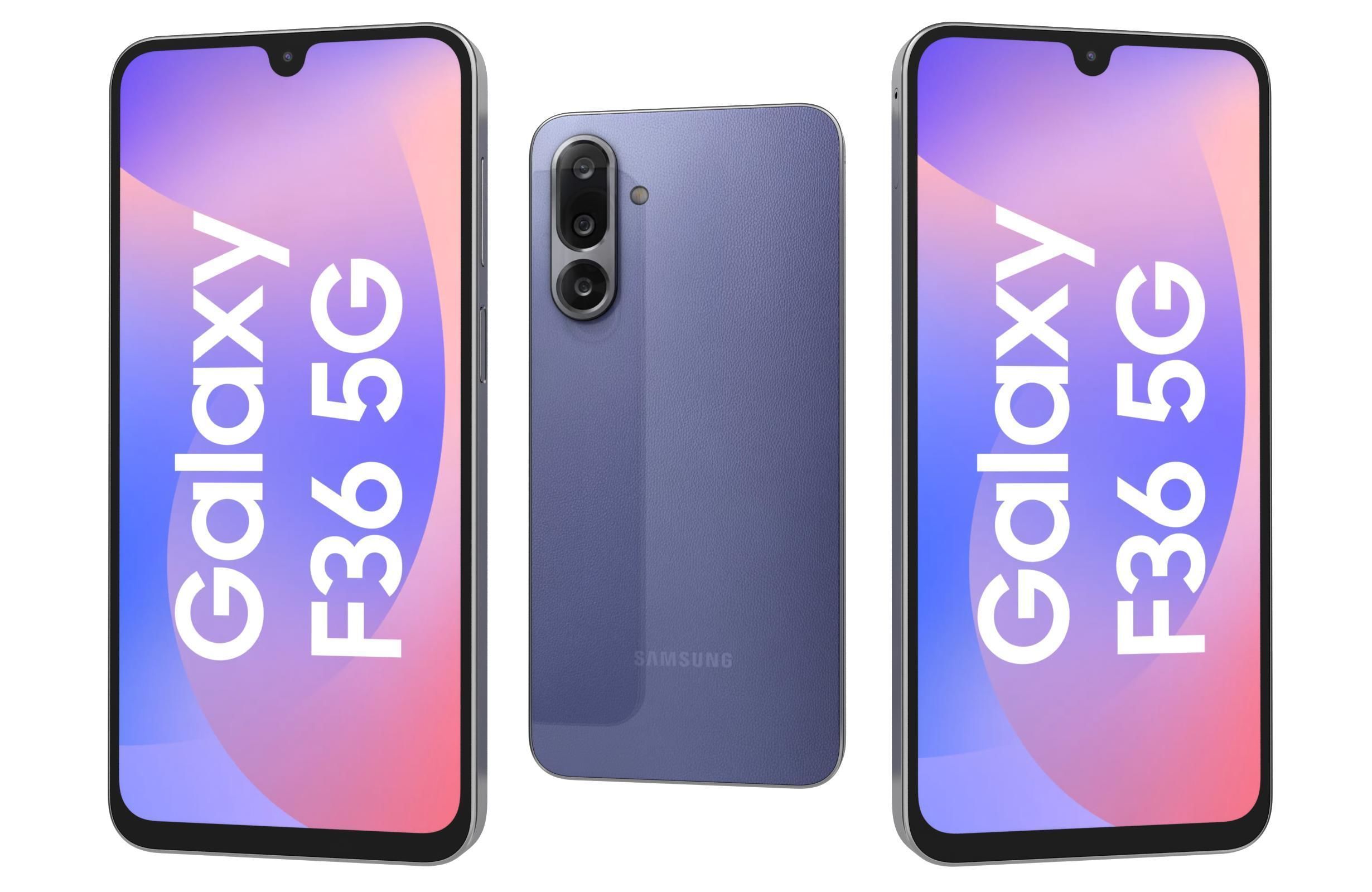 Samsung Galaxy F36 All Colors Low-poly 3D model_11