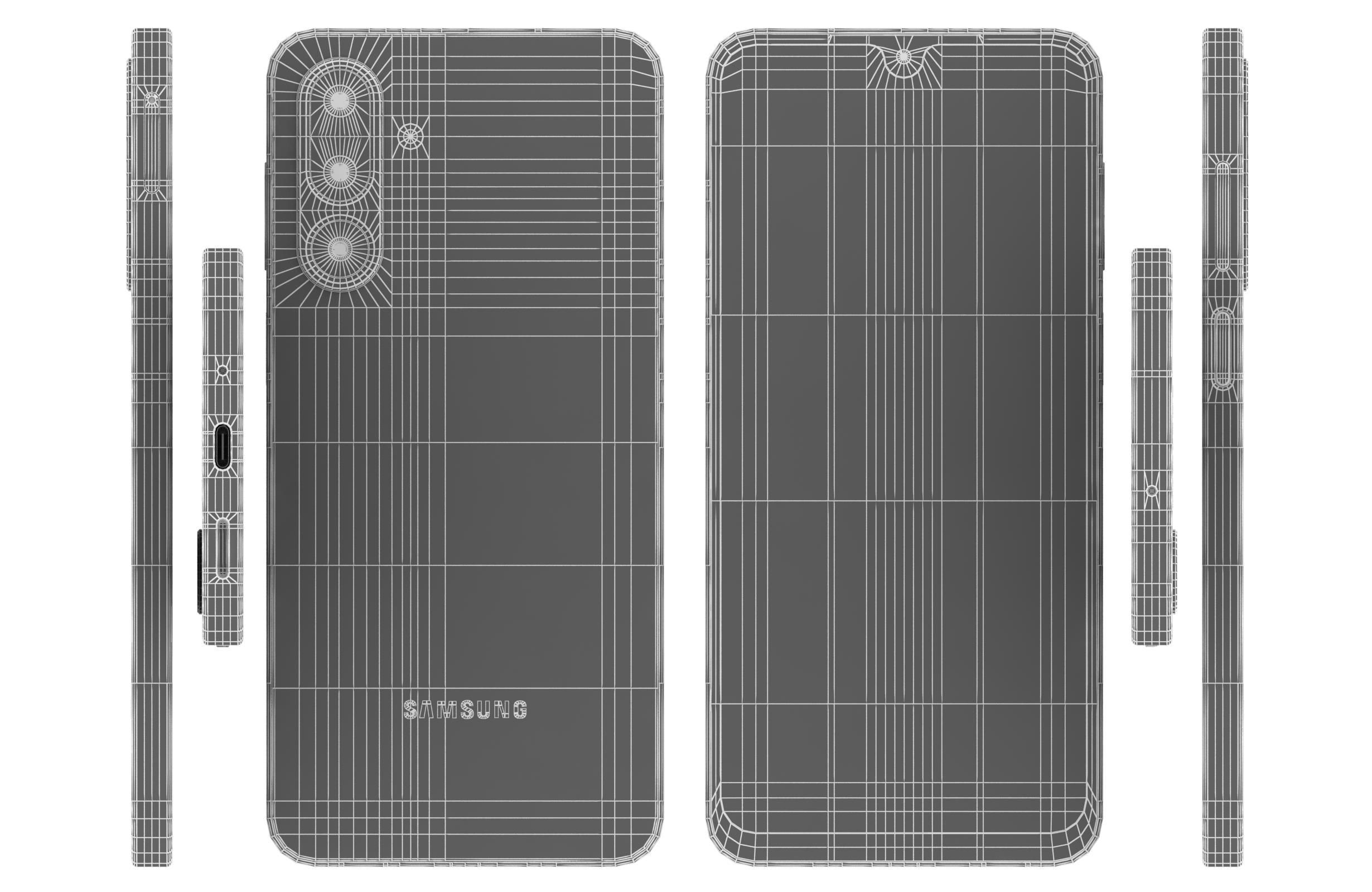 Samsung Galaxy F36 All Colors Low-poly 3D model_16