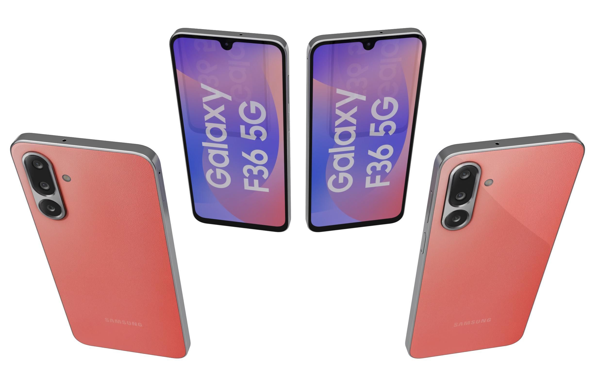Samsung Galaxy F36 All Colors Low-poly 3D model_5