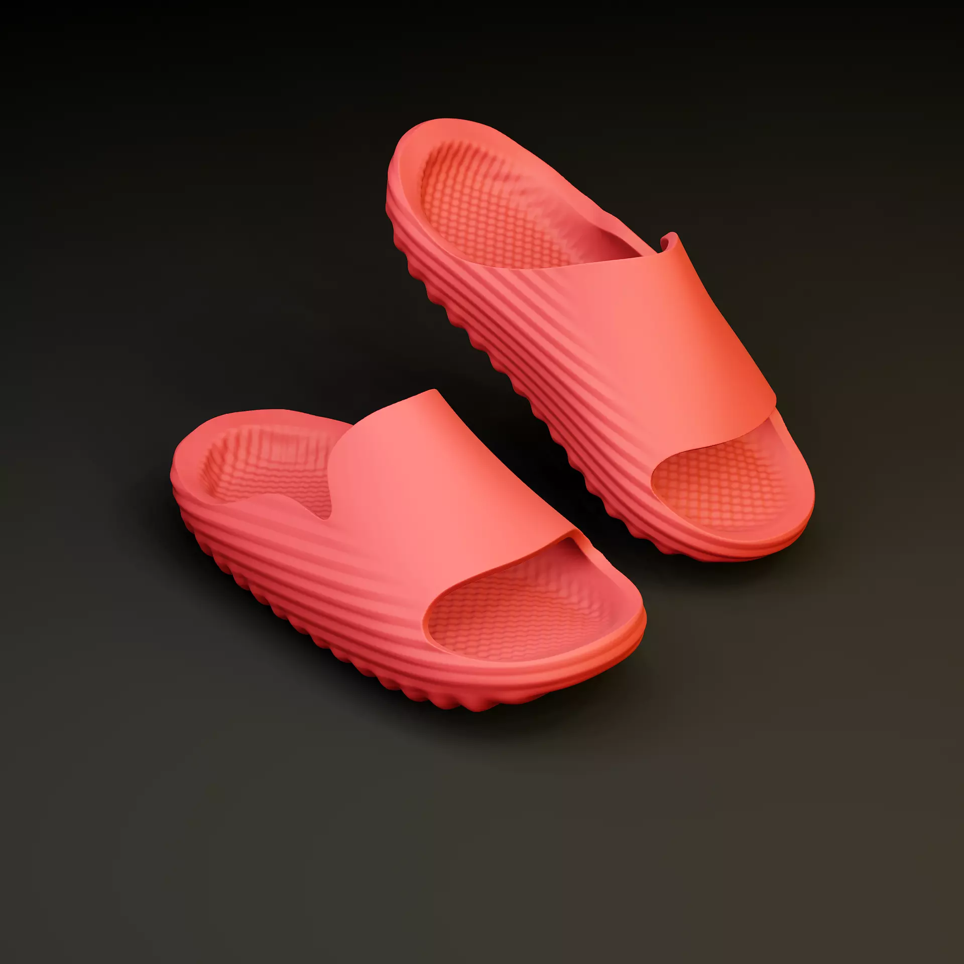 Spring Leaf FOAM SLIPPERS SLIDES 3D print model_0