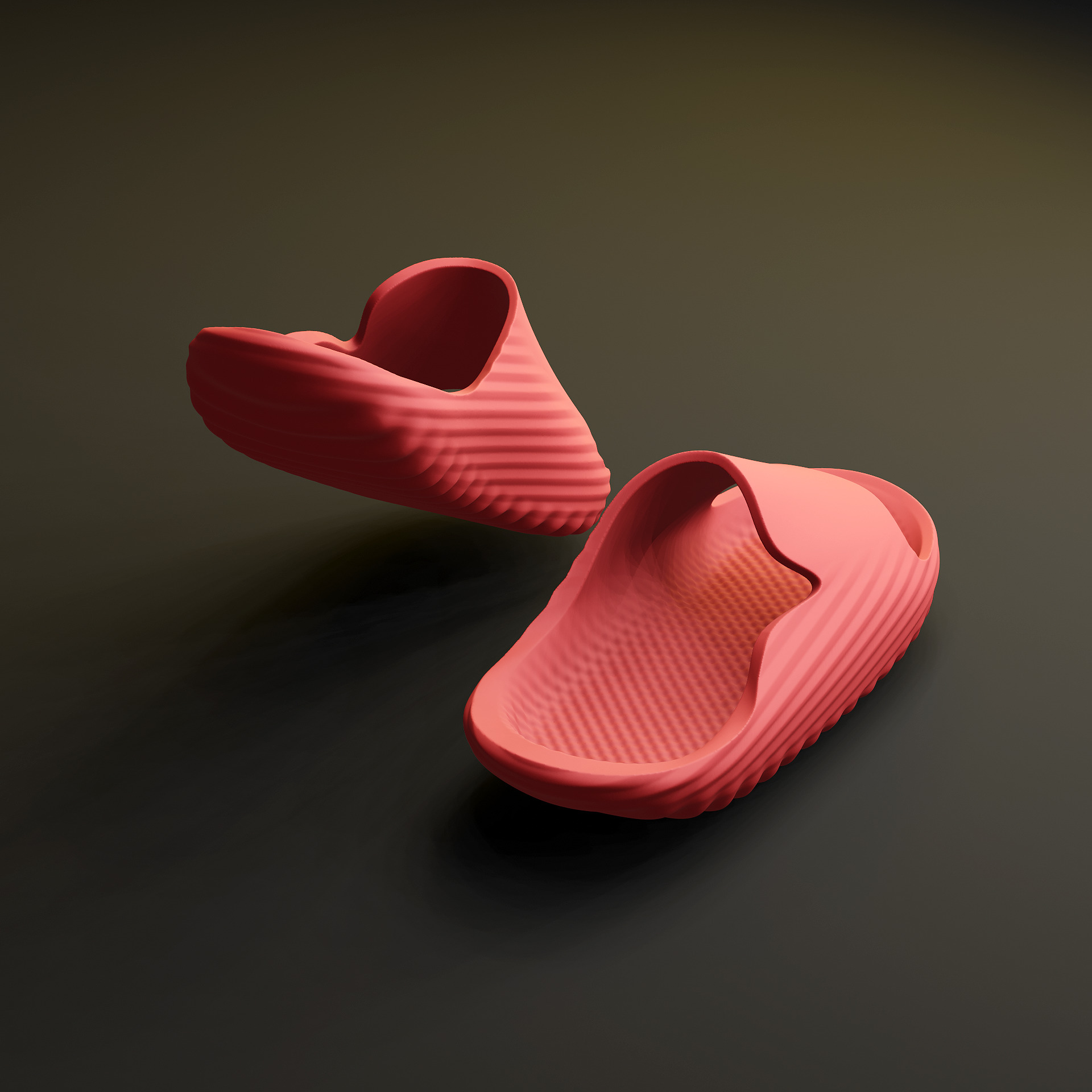 Spring Leaf FOAM SLIPPERS SLIDES 3D print model_2