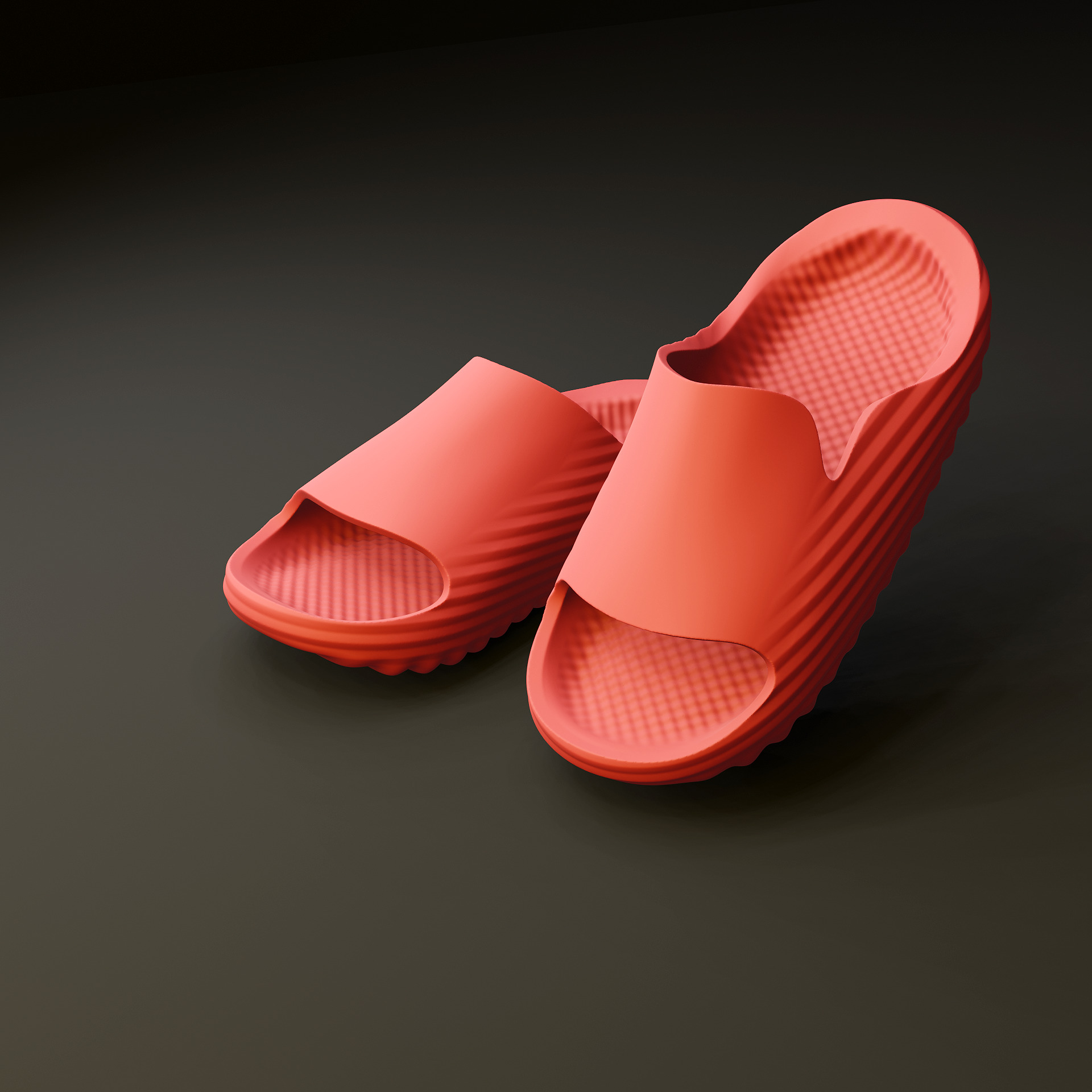 Spring Leaf FOAM SLIPPERS SLIDES 3D print model_1