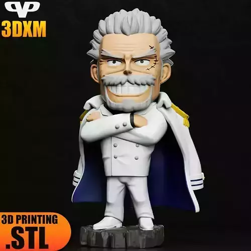 Monkey D Garp Chibi STL for 3D Printing 3DXM ChibiSTL