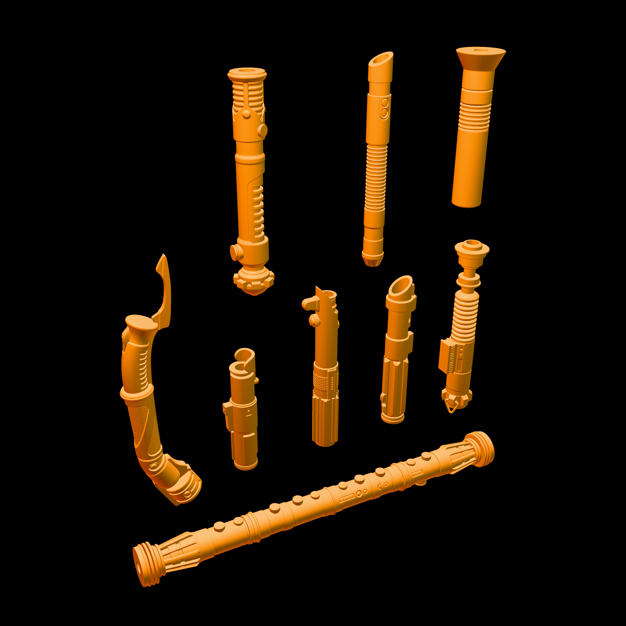 Star Wars Sabers collection 1to6 3D print model_2