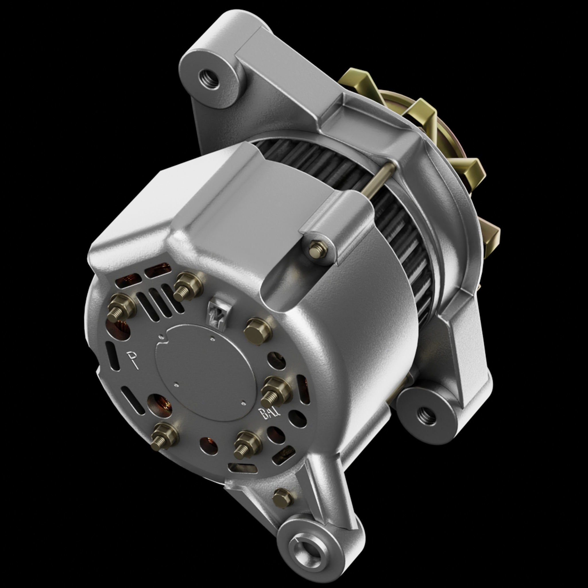 PBR Electric Motor 3D model_6