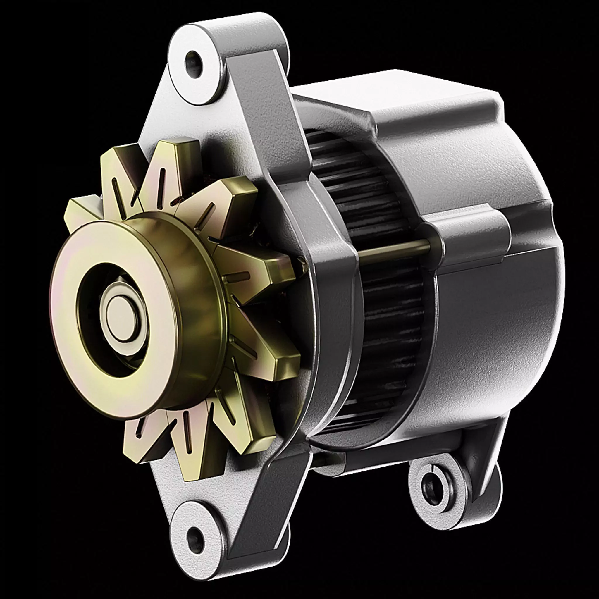 PBR Electric Motor 3D model_0